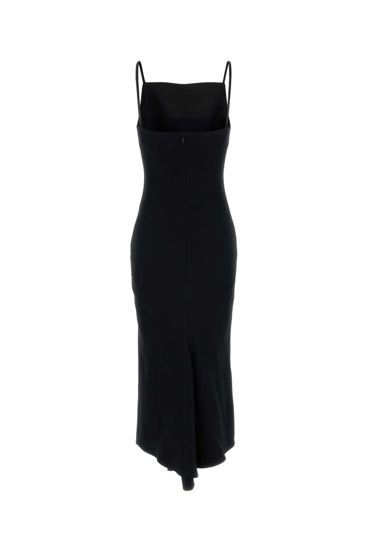 Givenchy Robe Mi-longue À Encolure Carrée In Black