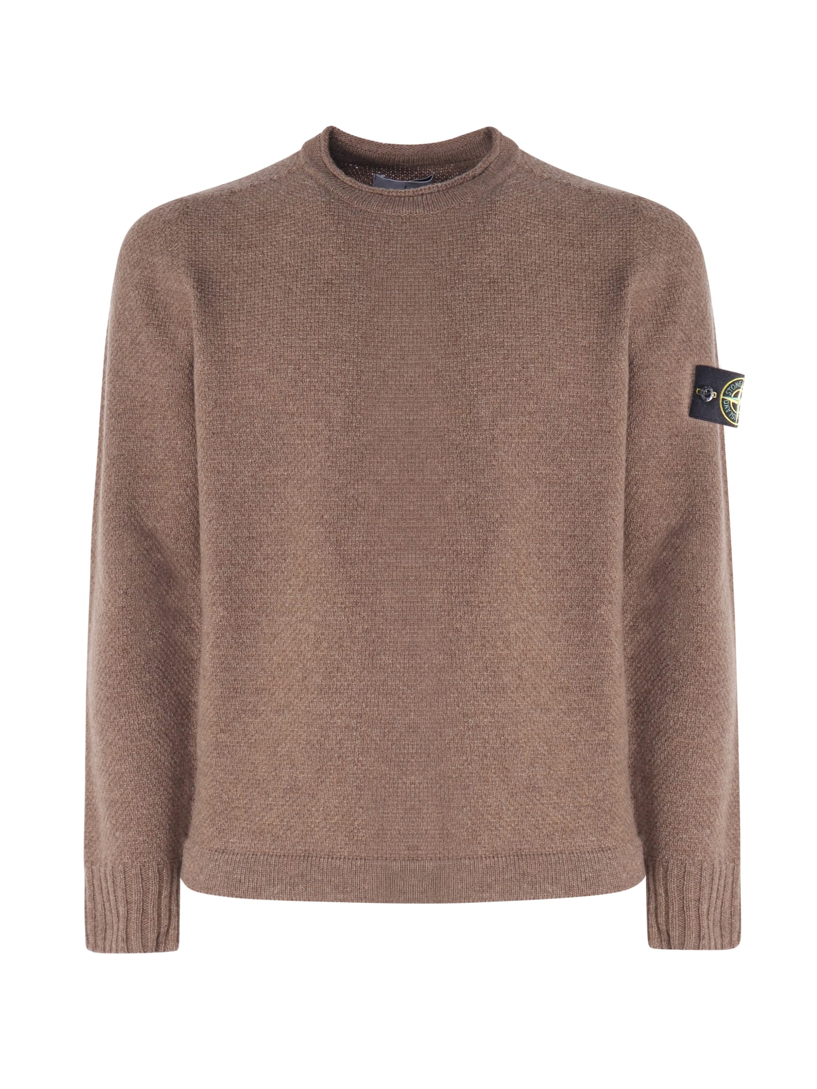 Shop Stone Island Wool Blend Sweater In Marrone