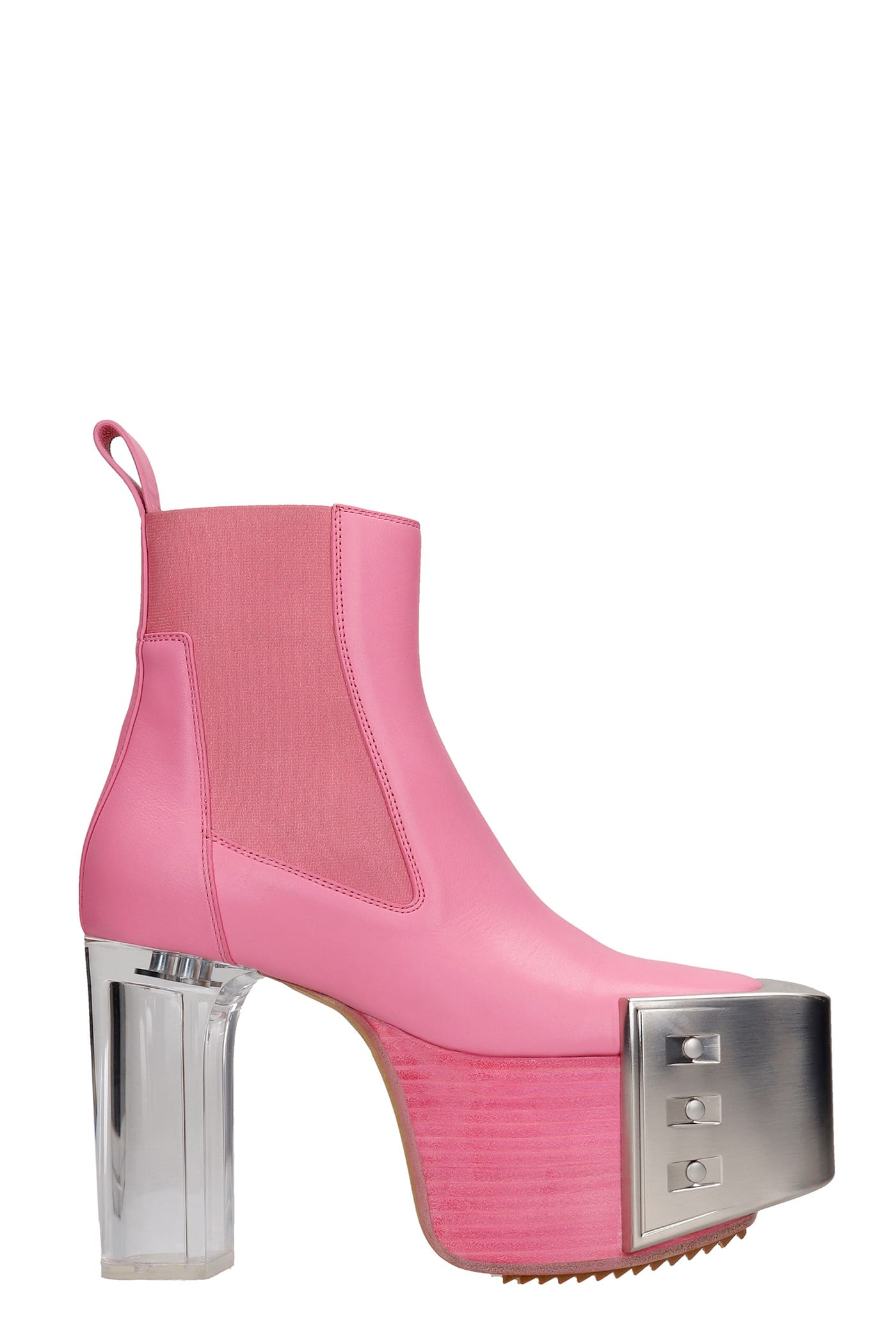 Rick Owens High Heels Ankle Boots In Rose-pink Leather