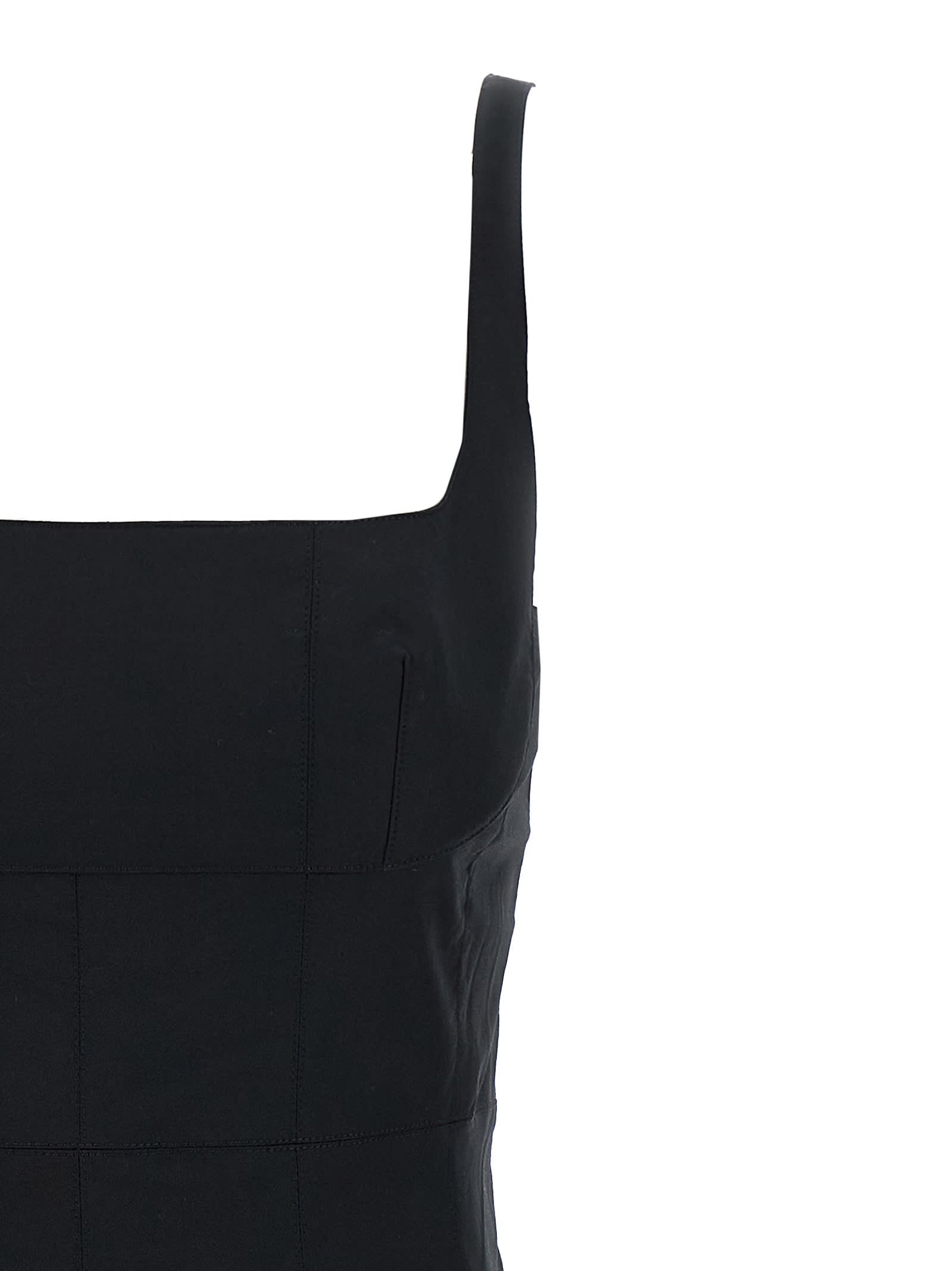 Giovanni Bedin Square-neck Poplin Mini Dress In Black