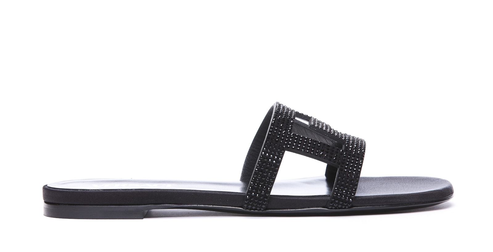 Versace Greca Maze Flat Sandals With Crystals