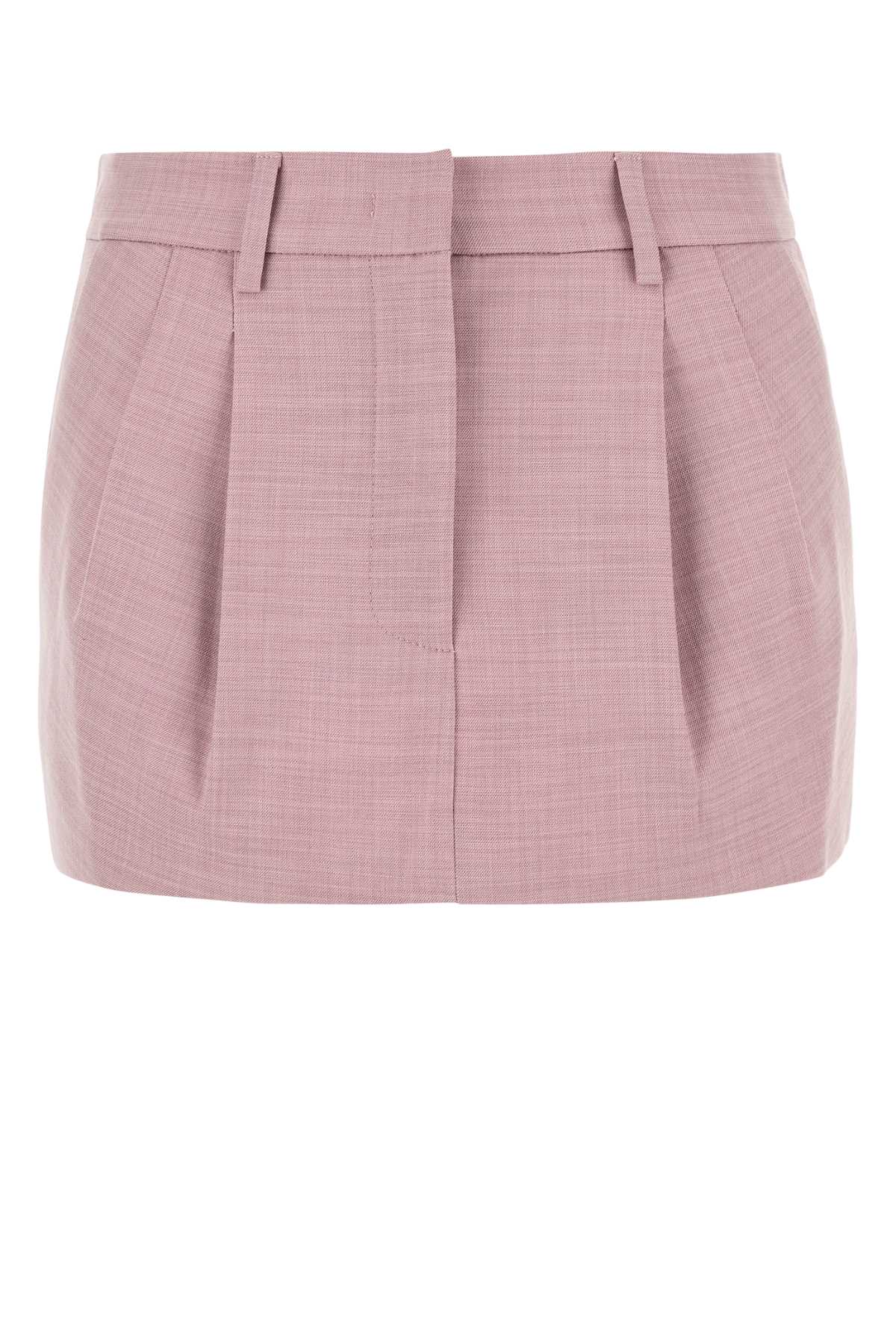 Pink Stretch Polyester Blend Mini Skirt