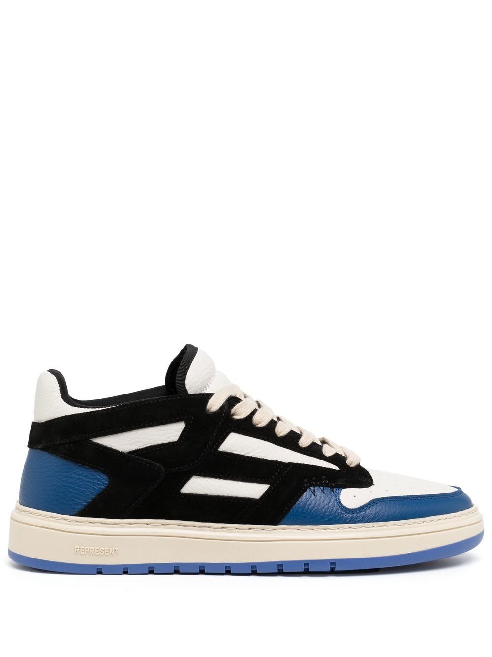 Shop Represent Reptor Low Sneakers In Black Cobalt Blue