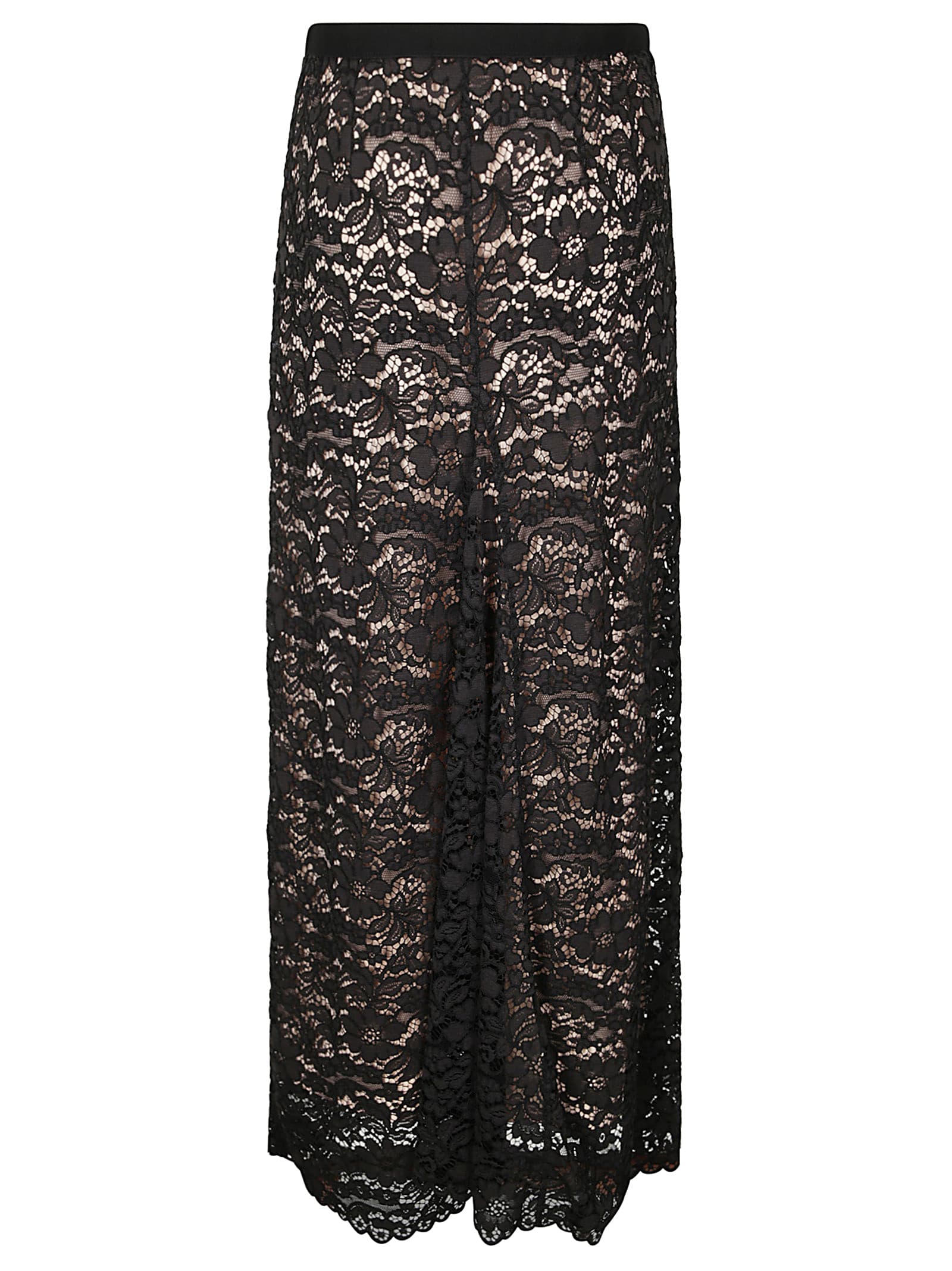 P.a.r.o.s.h Floral-lace Maxi Skirt In Black