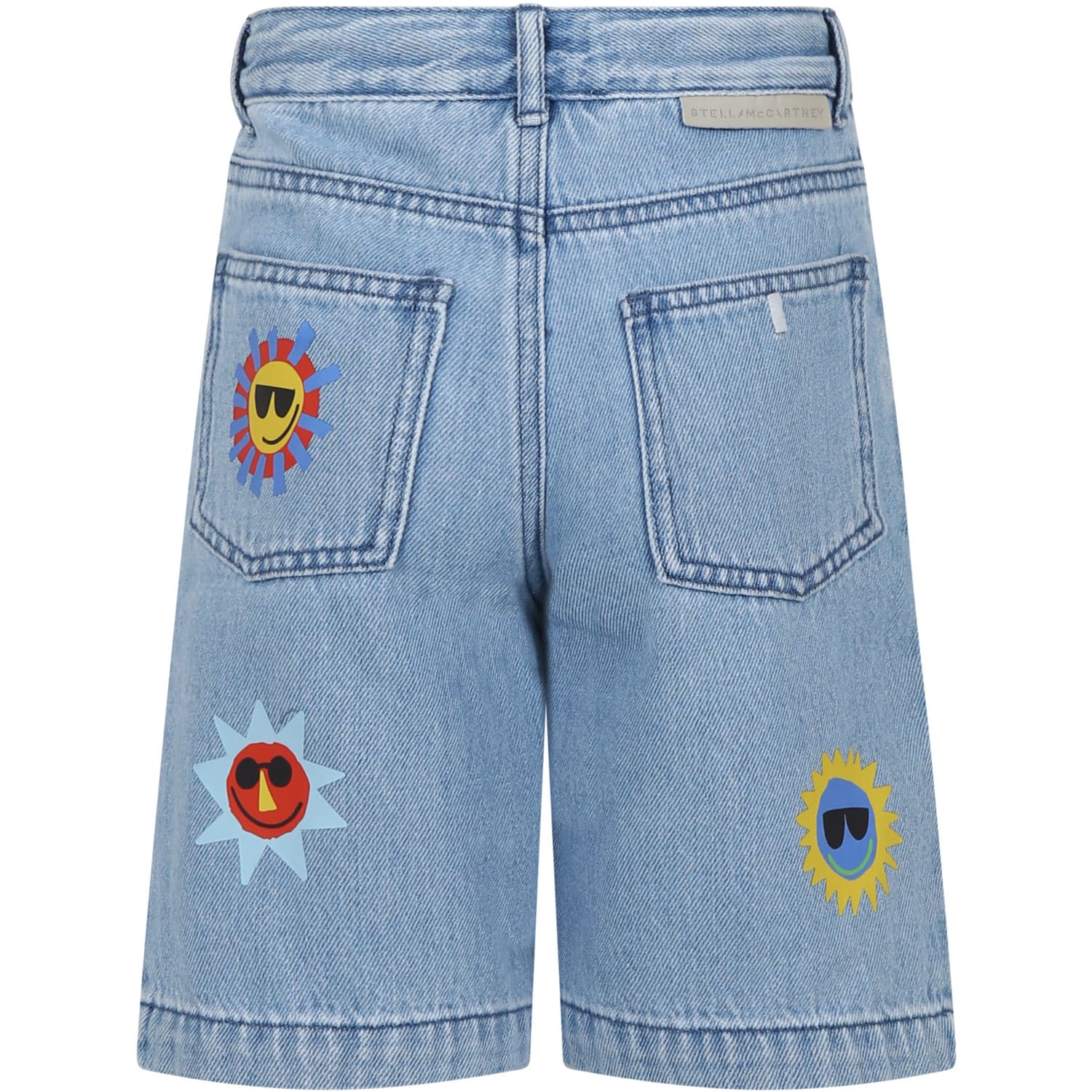 Shop Stella Mccartney Denim Shorts For Boy With Multicolor Sun