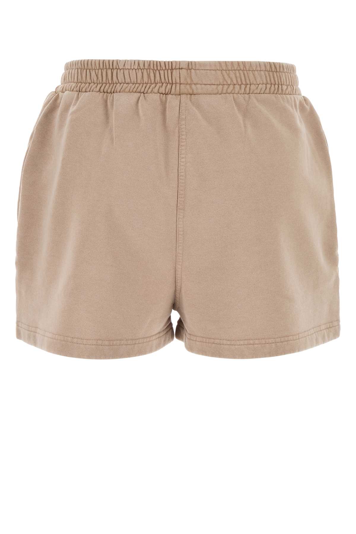 Fendi Cotton Shorts With Elastic Waistband And Side Pockets In Toffee-25