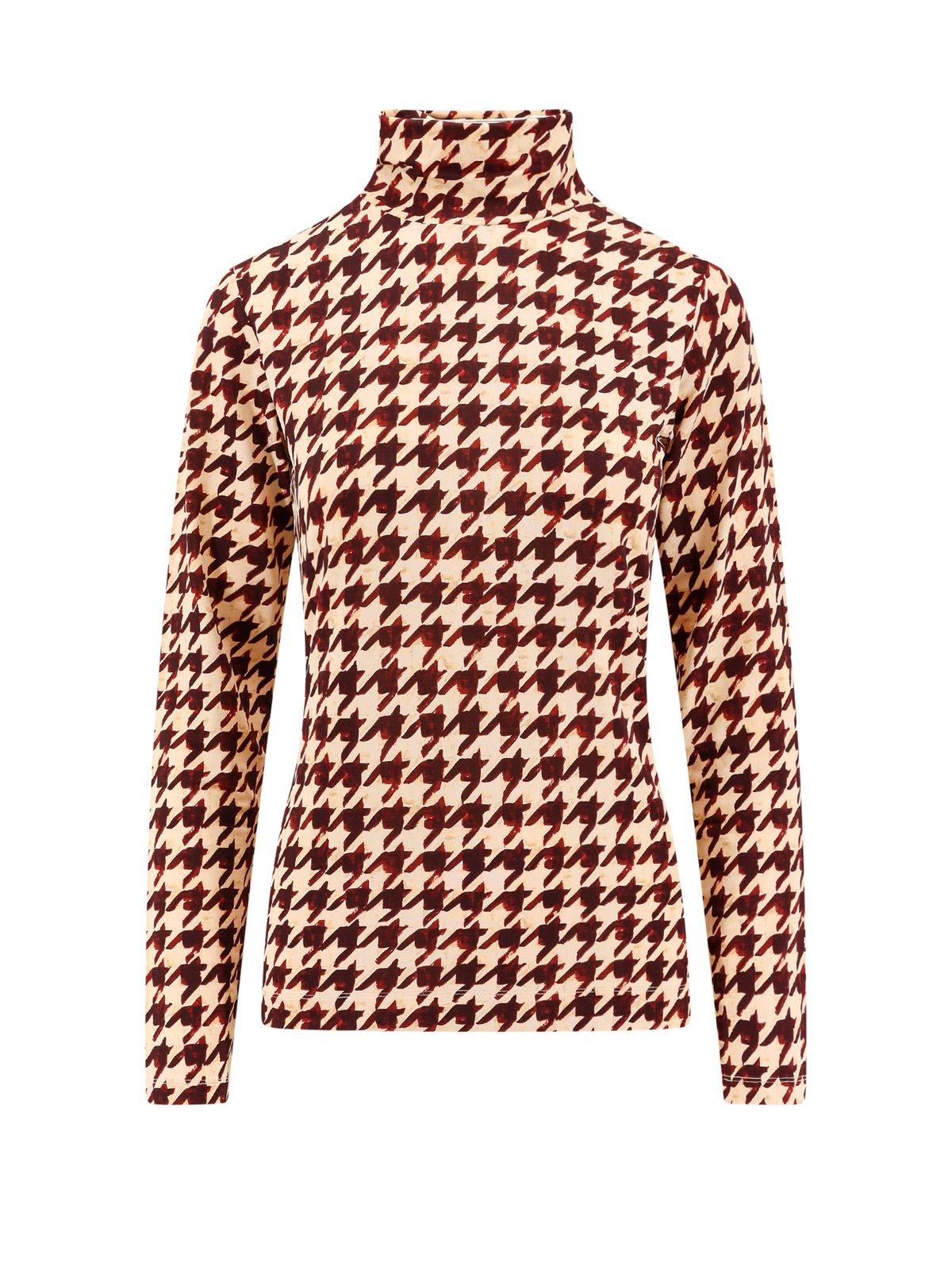 Shop Dries Van Noten Pattern-printed Turtleneck Top