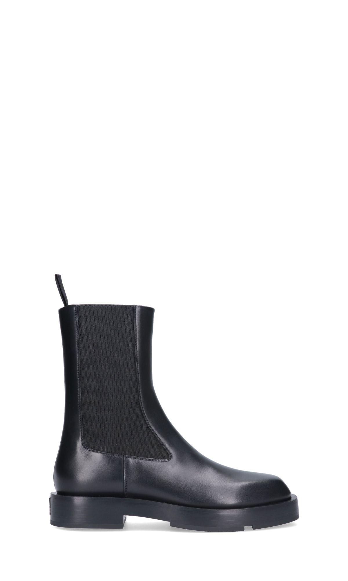 Shop Givenchy Squared Chelsea Boots In Black