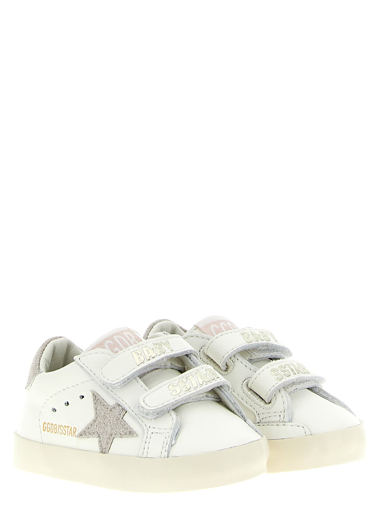 Golden Goose Kids' Baby School Sneakers In White