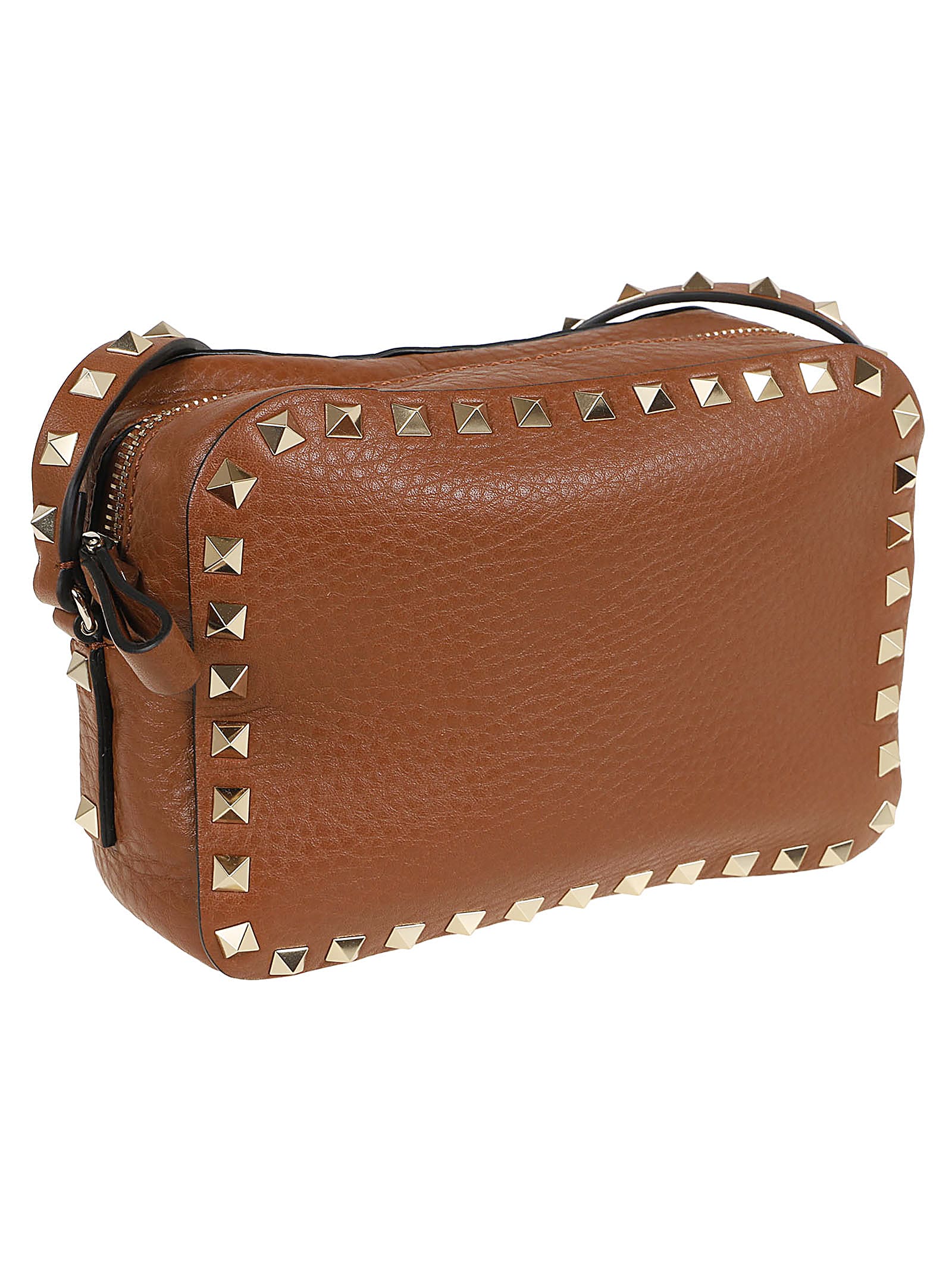 Shop Valentino Cross Body Bag Rockstud In Tobacco