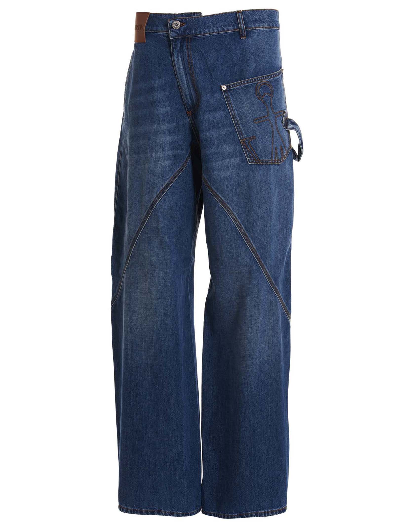 Jw Anderson Jeans Twisted Workwear In Blue