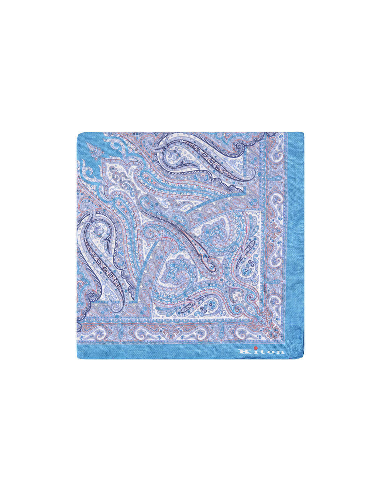 Light Blue Pocket Handkerchief With Fantasy Pattern