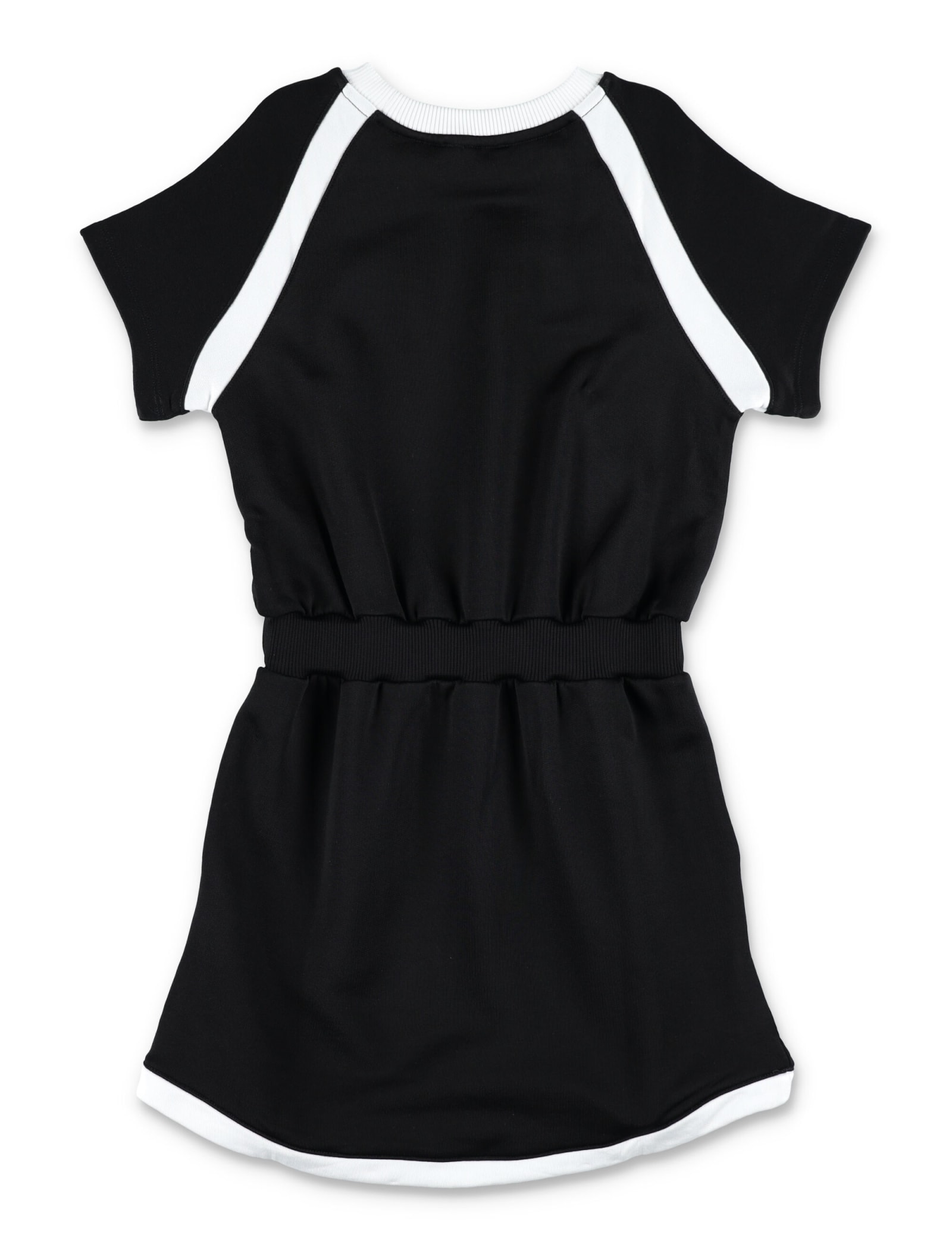 Shop Balmain Logo Dress In Black/white