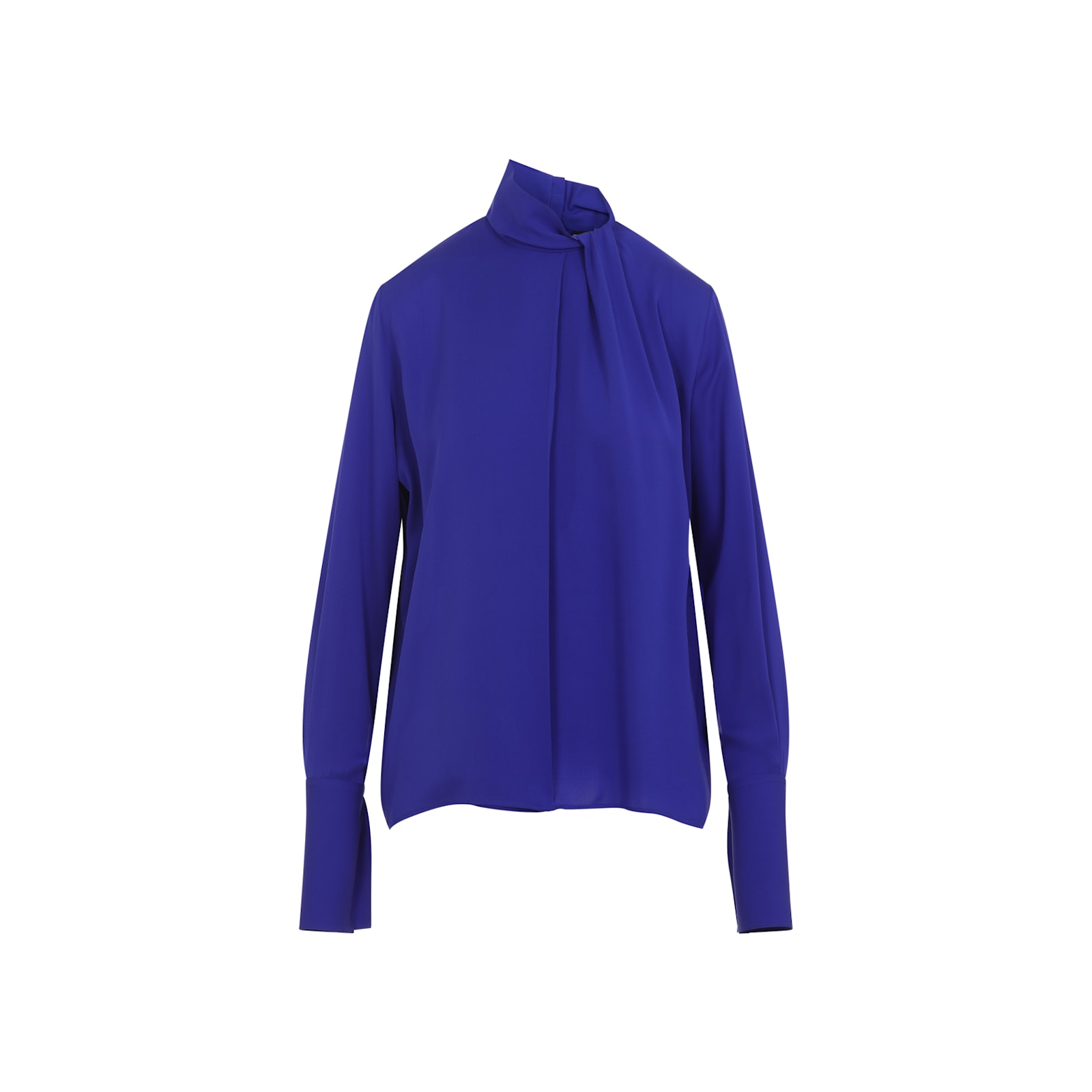 Tom Ford Washed Silk Georgette Blouse In Blue