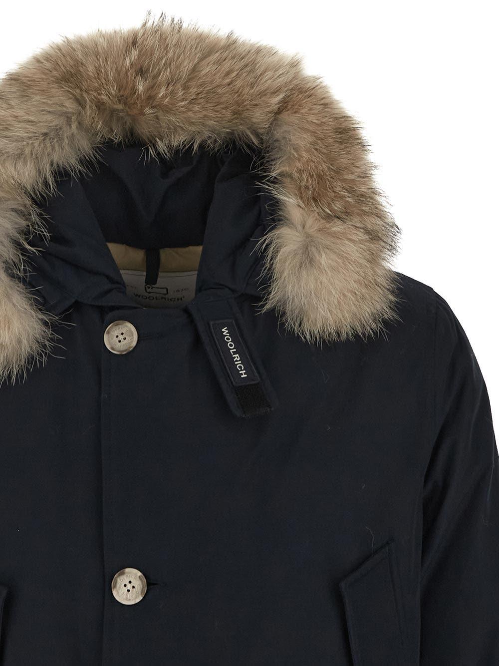 Shop Woolrich Arctic Detachable Fur Parka In Blu