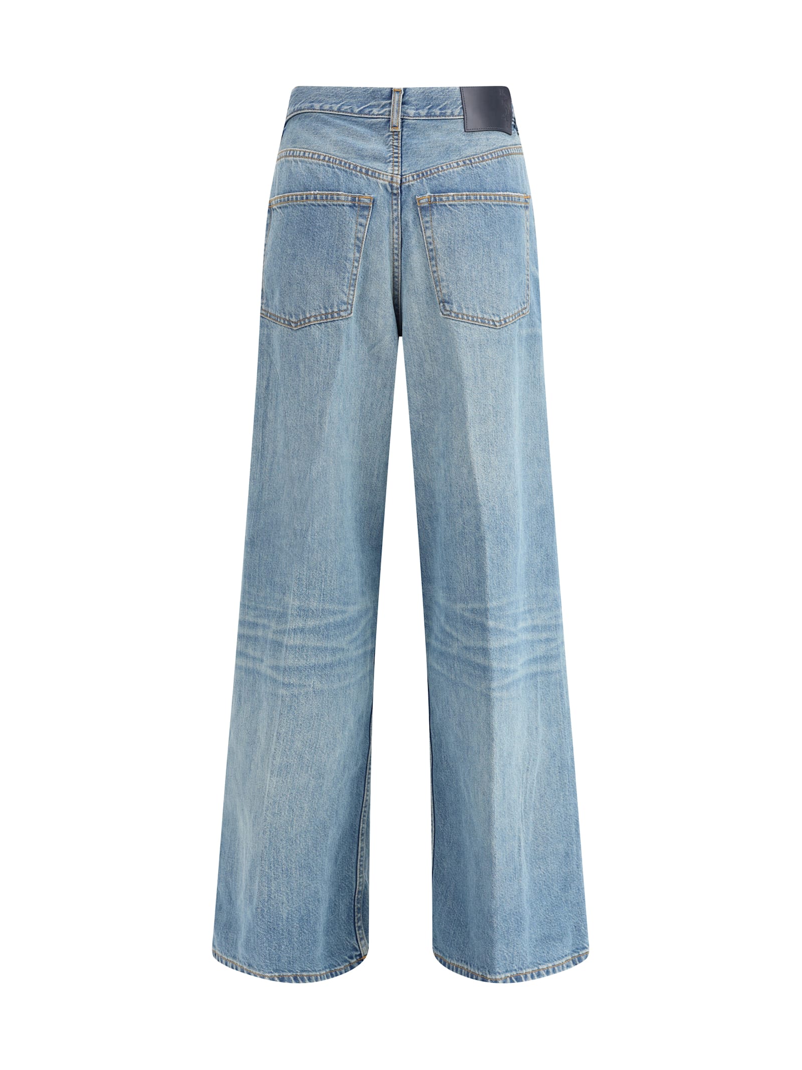 Haikure Candy Pleated Boyfriend Jeans In Blue