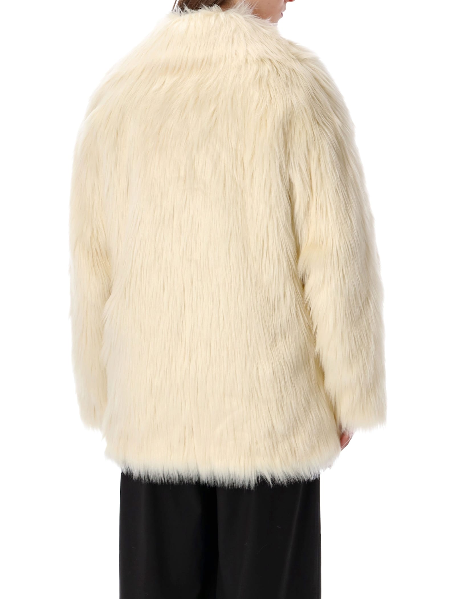 Stand Studio Katalina Faux Fur Coat In White