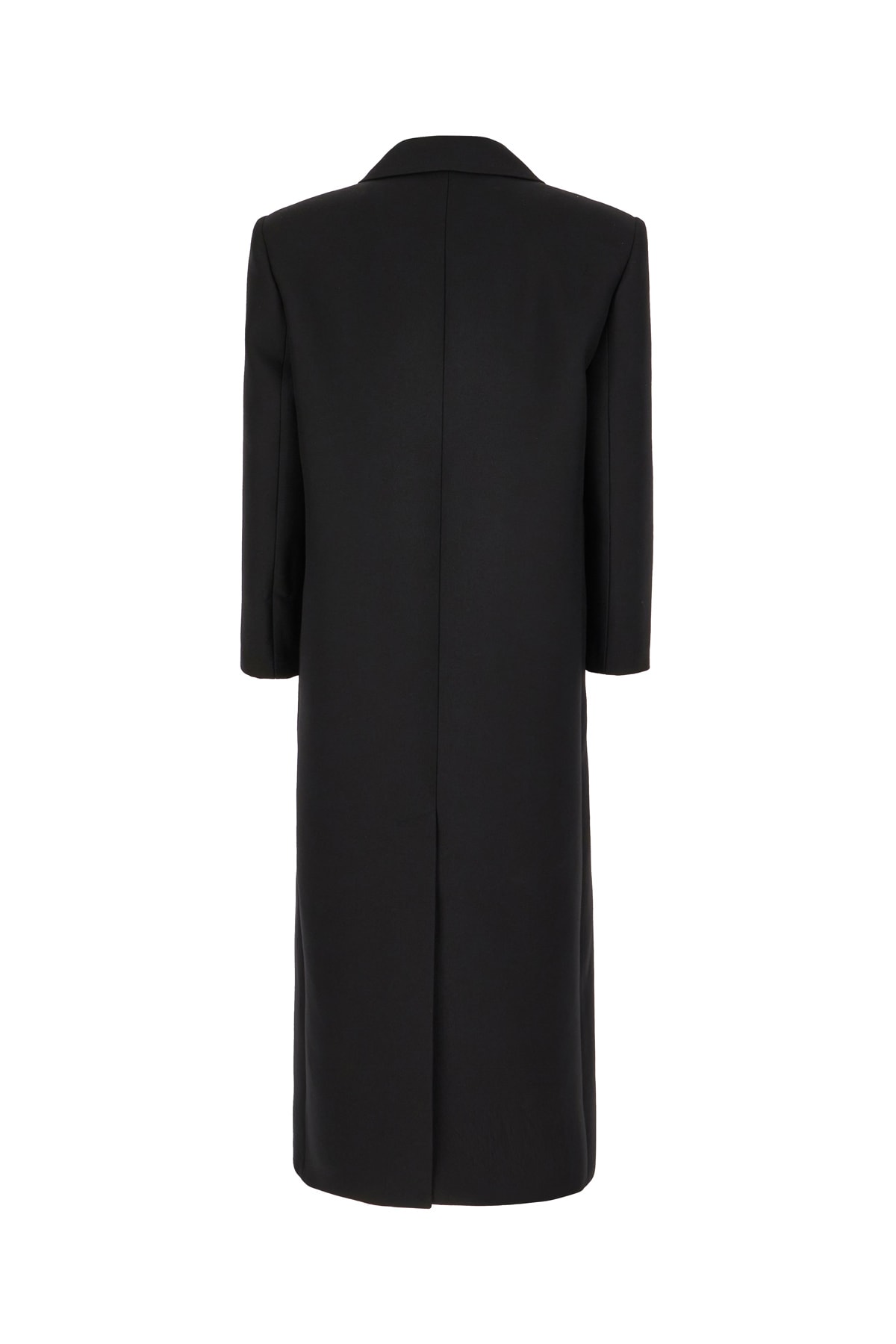 Shop Valentino Black Wool Blend Coat In Nero