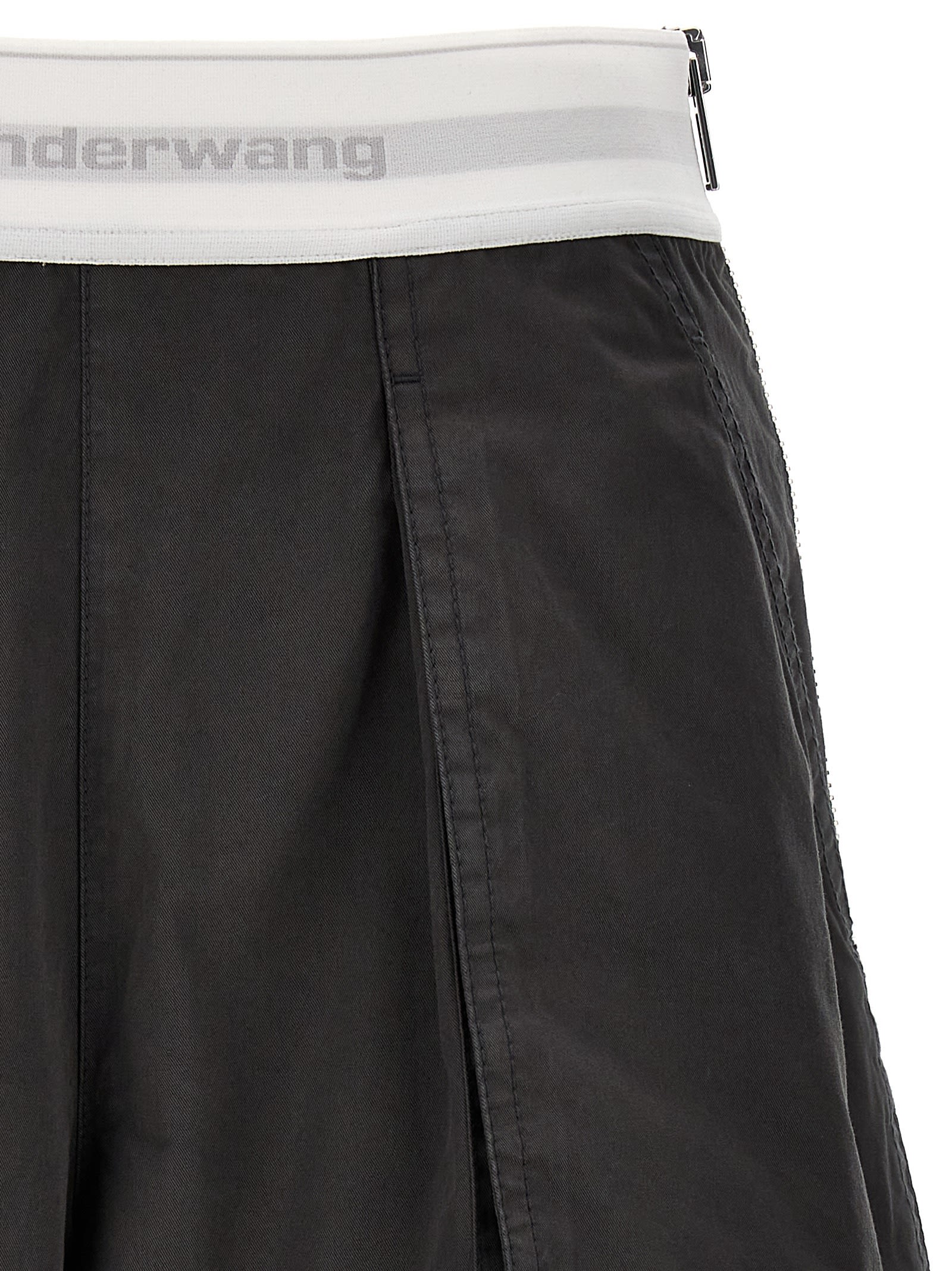 Shop Alexander Wang High Waisted Cargo Rave Shorts In Gray