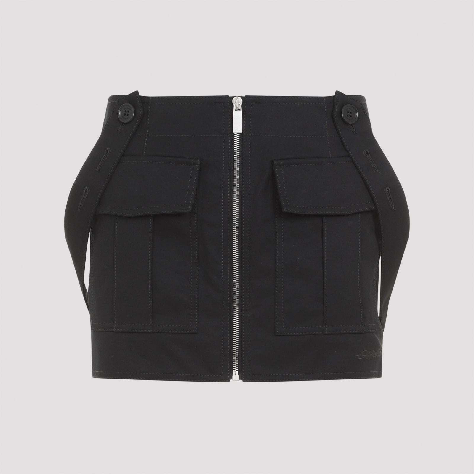 Shop Off-white Straps Cargo Mini Skirt In Black