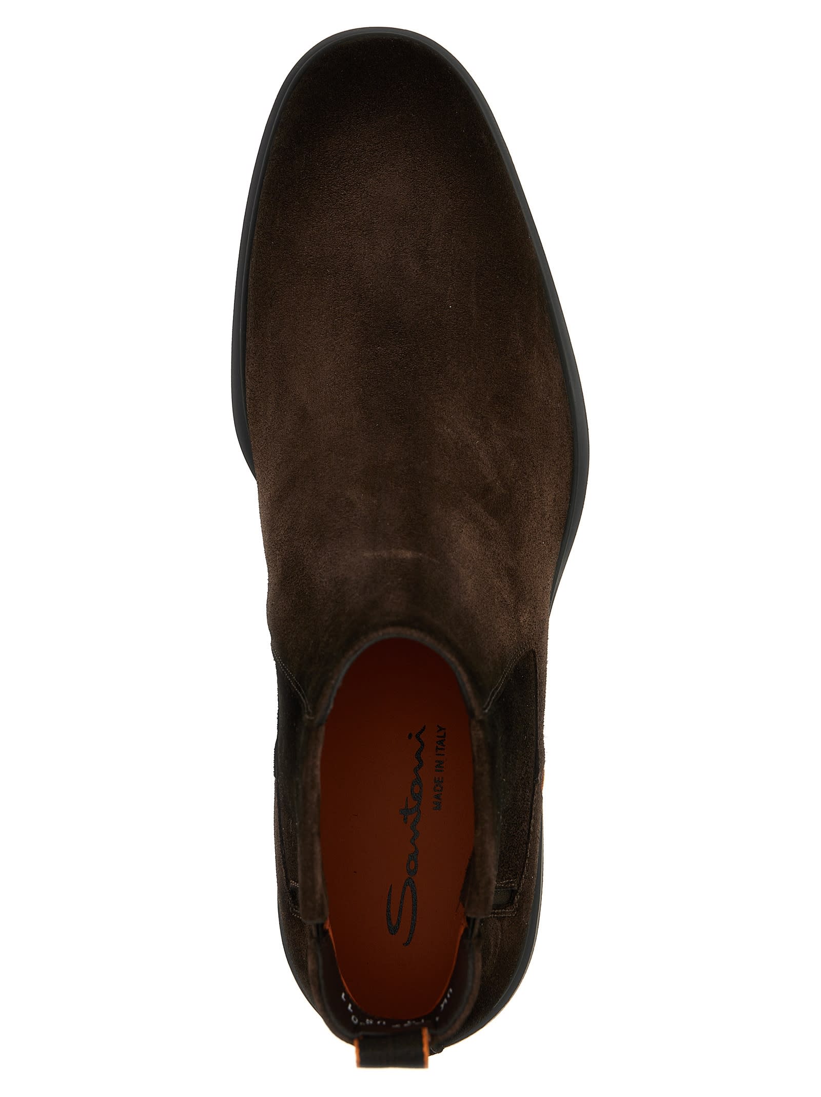 Shop Santoni Suede Ankle Boots In Brown