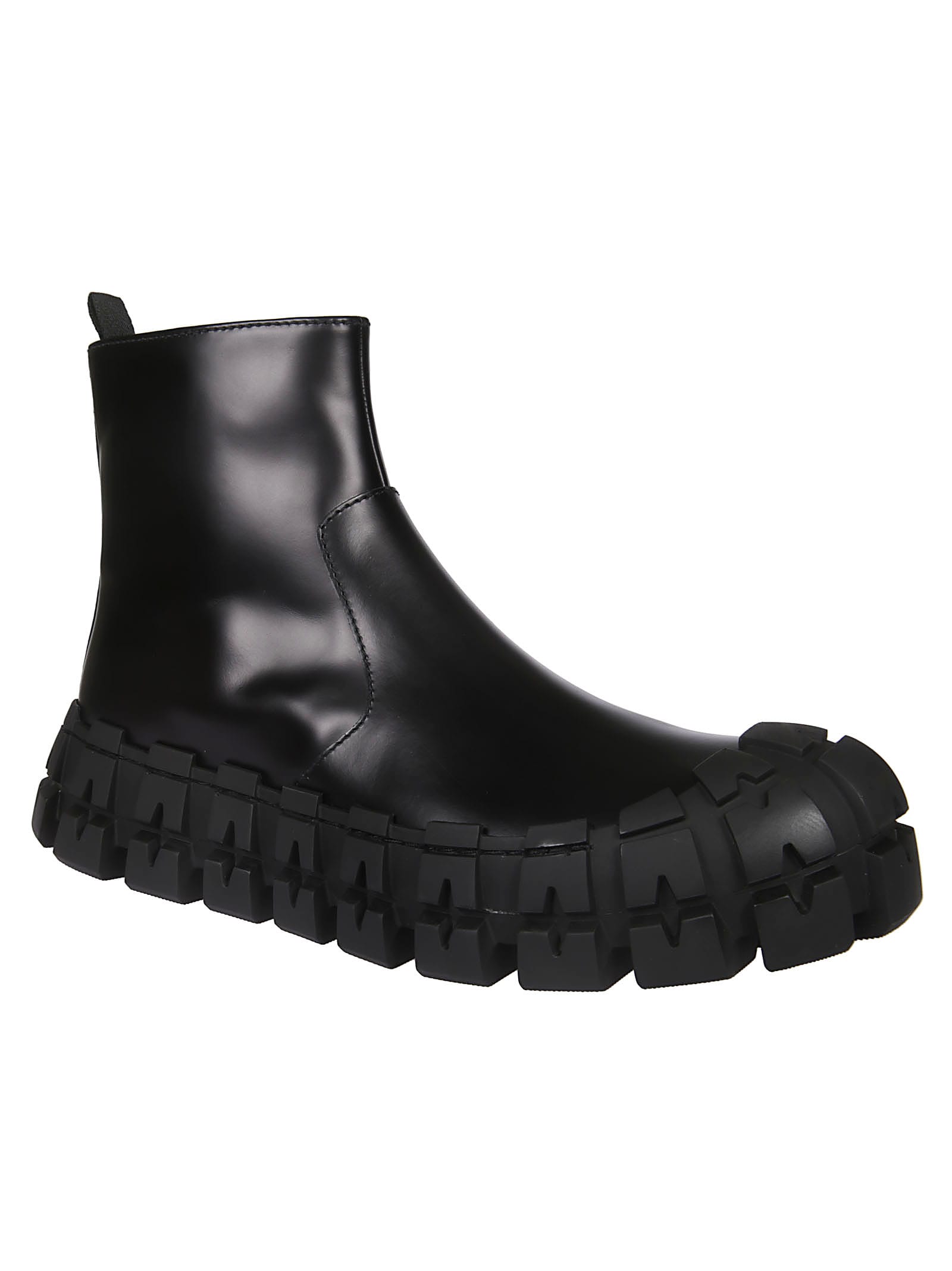 prada black chunky sole combat boots