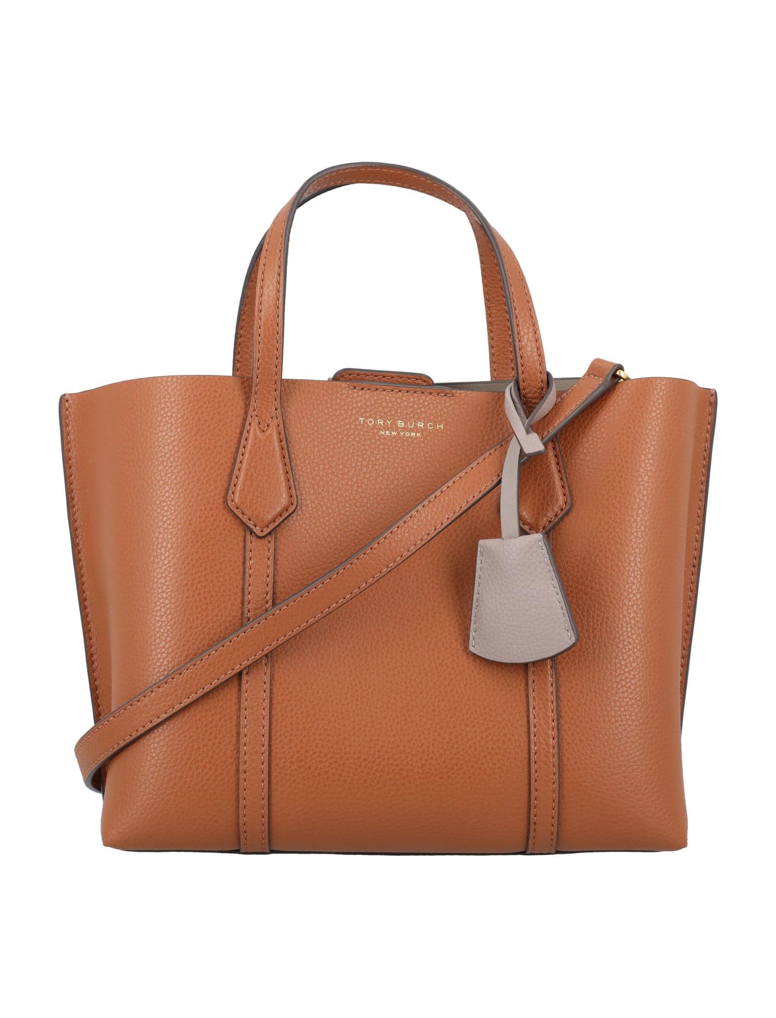 Shop Tory Burch Perry Small Tote Bag In Light Umber