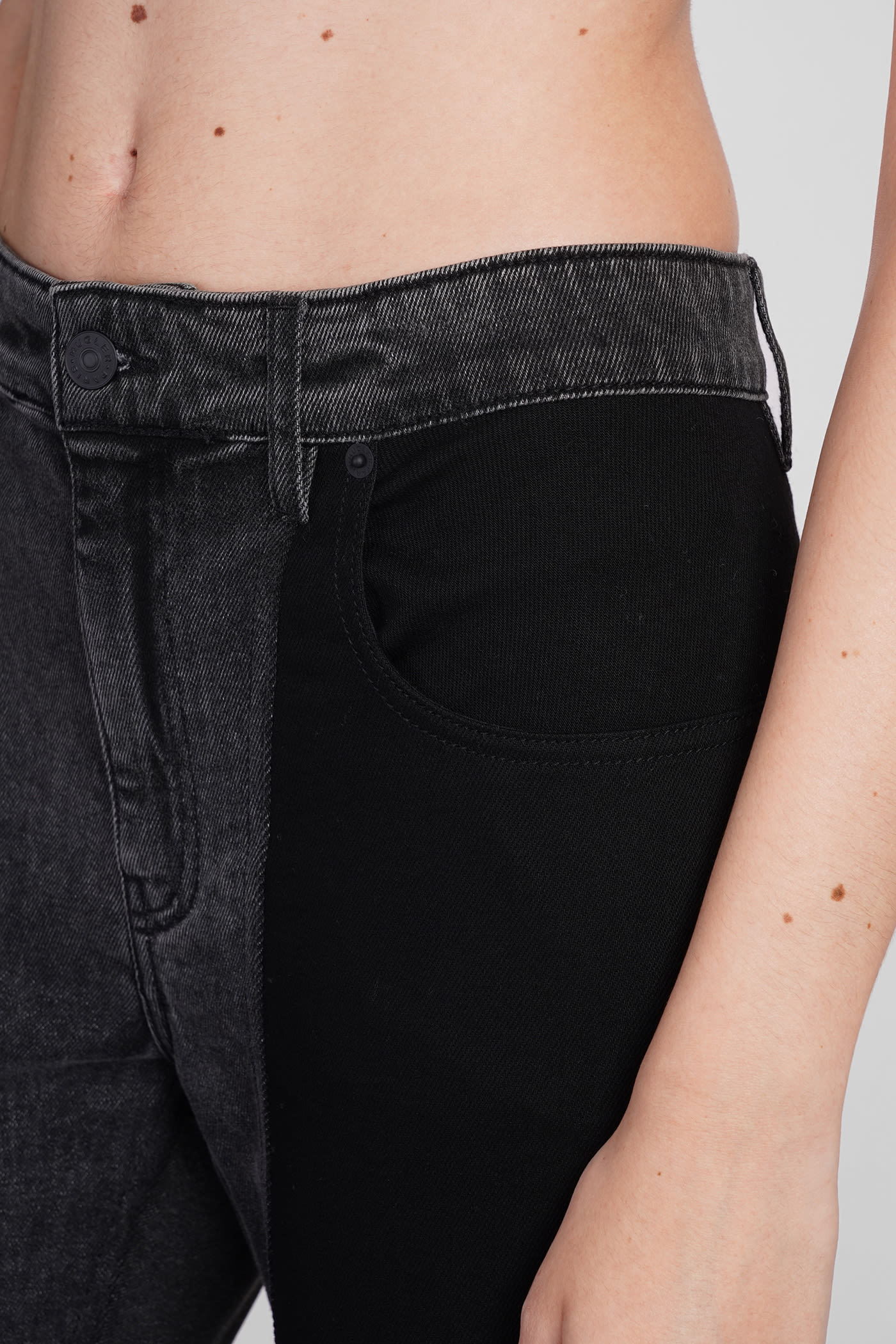 Mugler Jeans In Black Cotton In Black