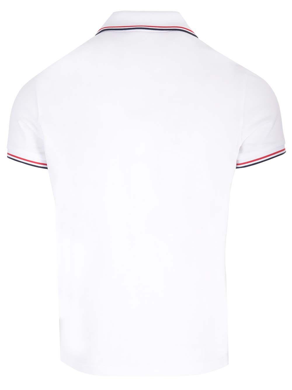 Moncler Logo Patch Short-sleeved Polo Shirt In White