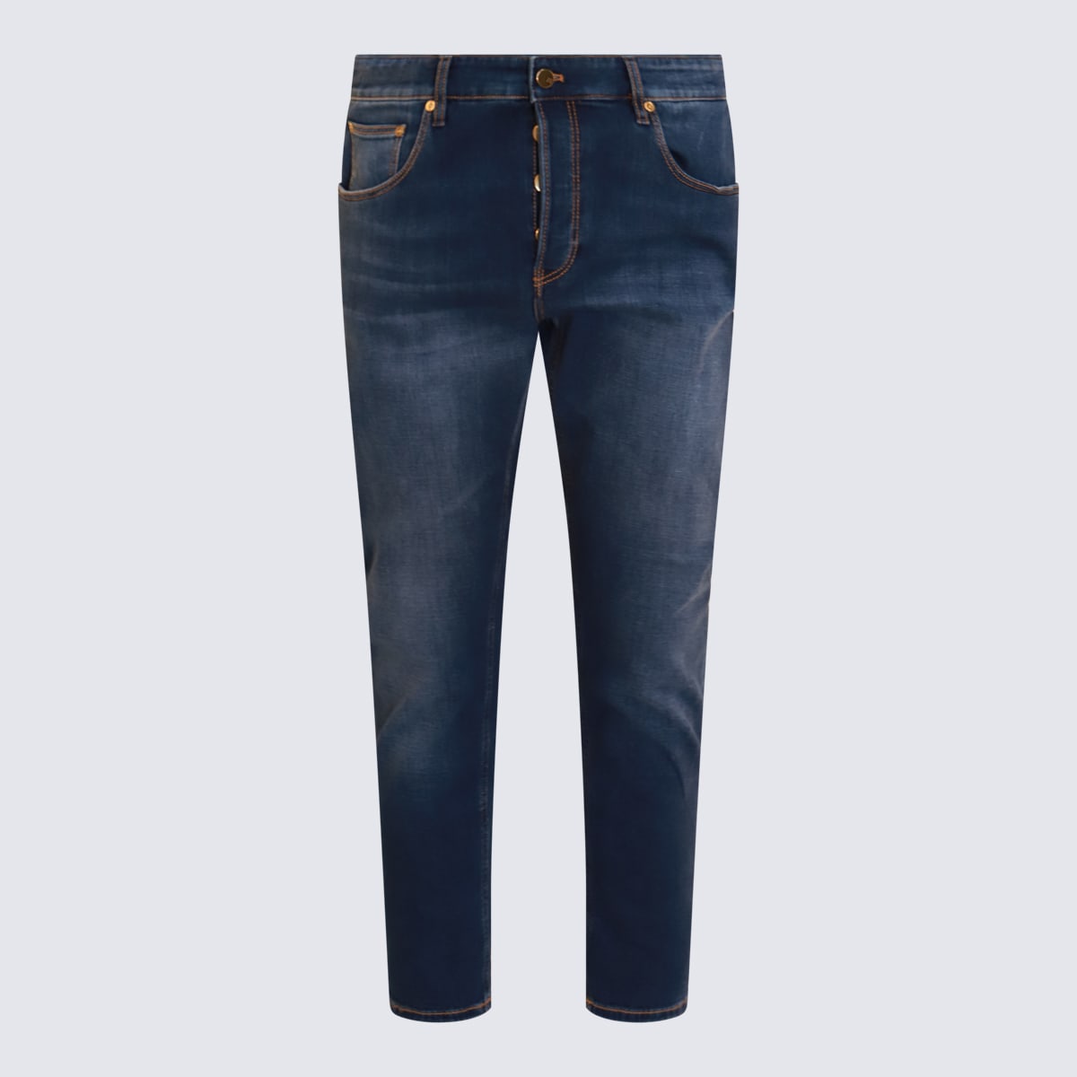 Shop Pt Torino Blue Cotton Jeans