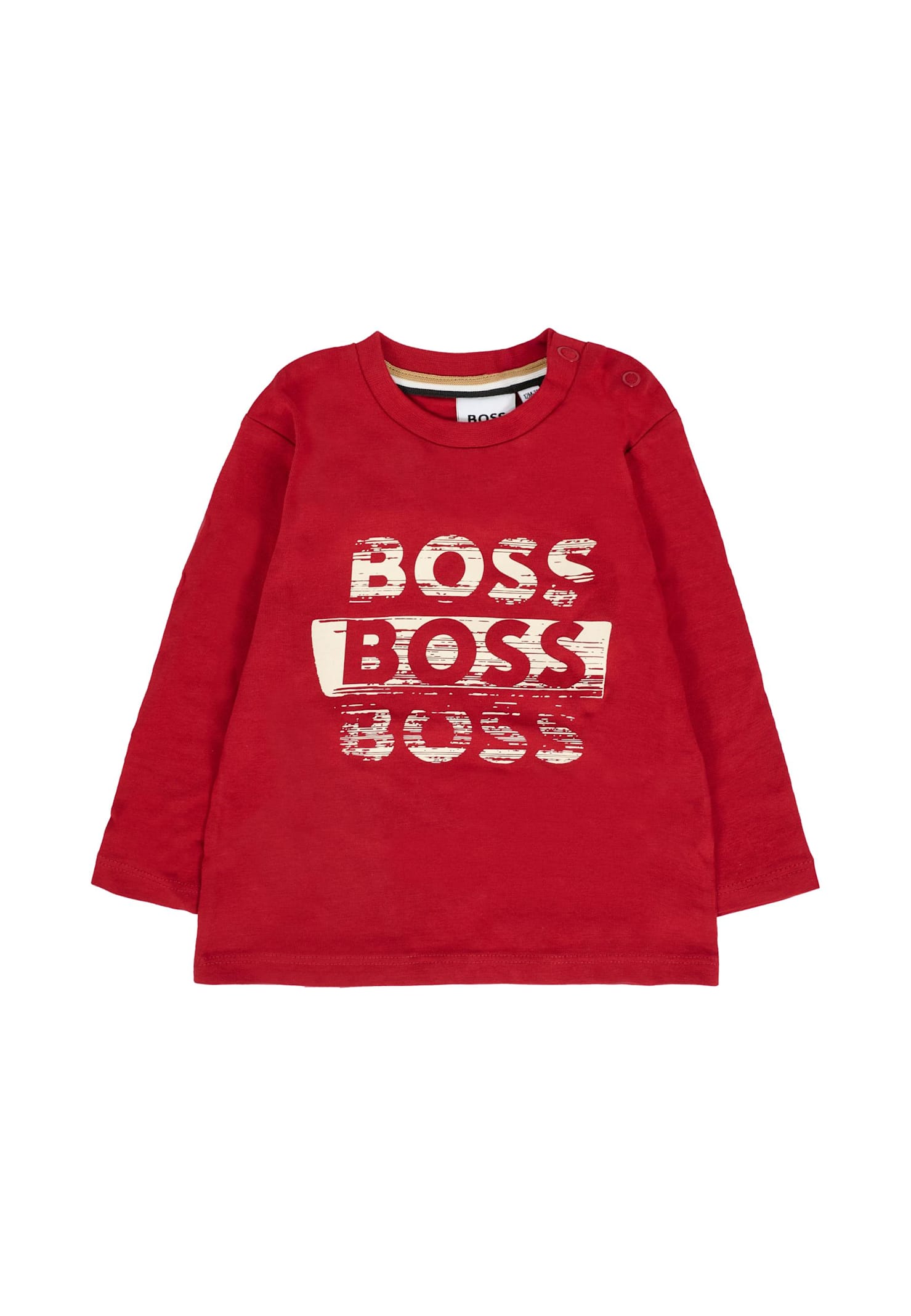 Hugo Boss Red T-shirt For Baby Boy With Logo In Red
