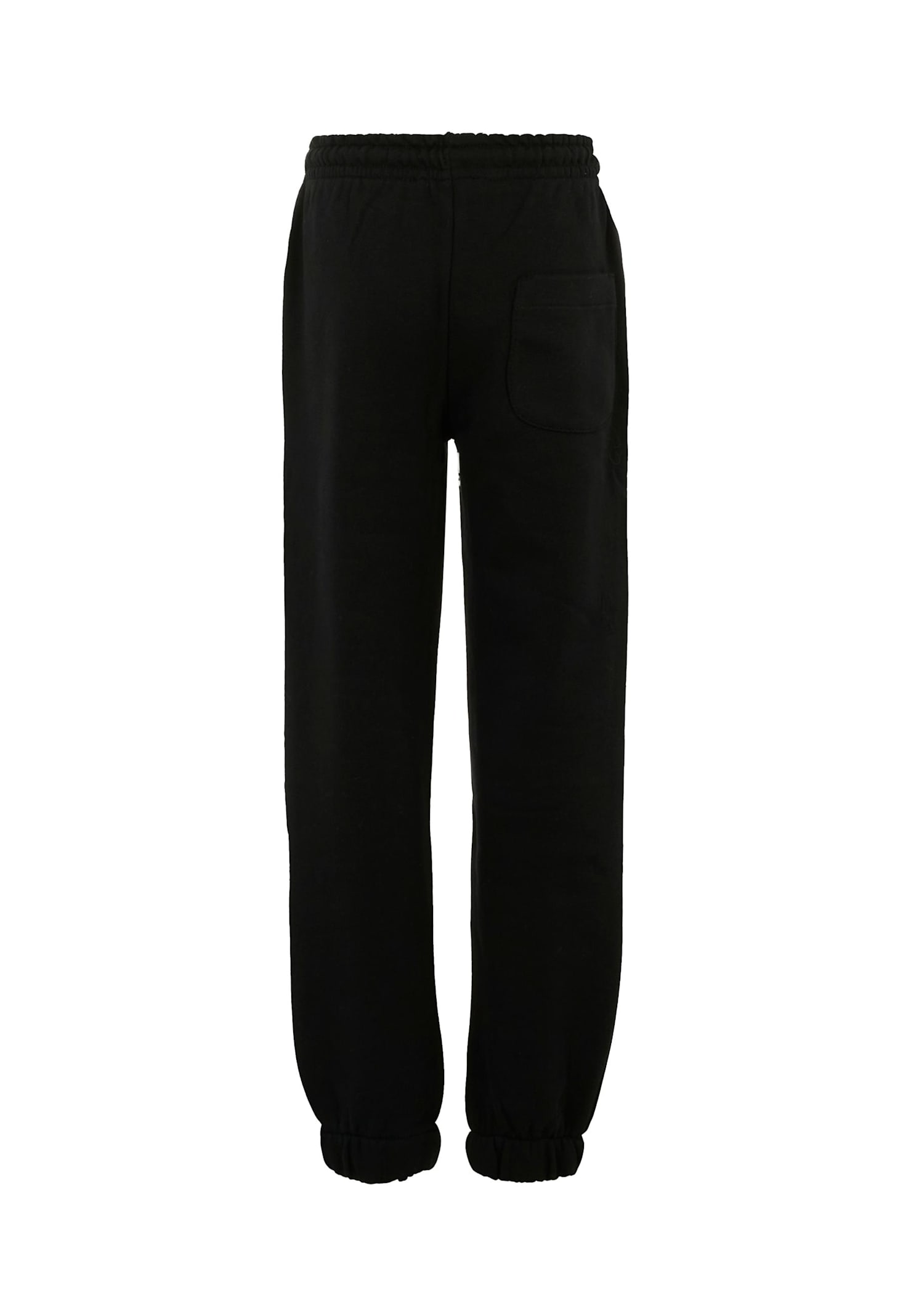 Msgm Black Trousers For Kids With Logo In Black