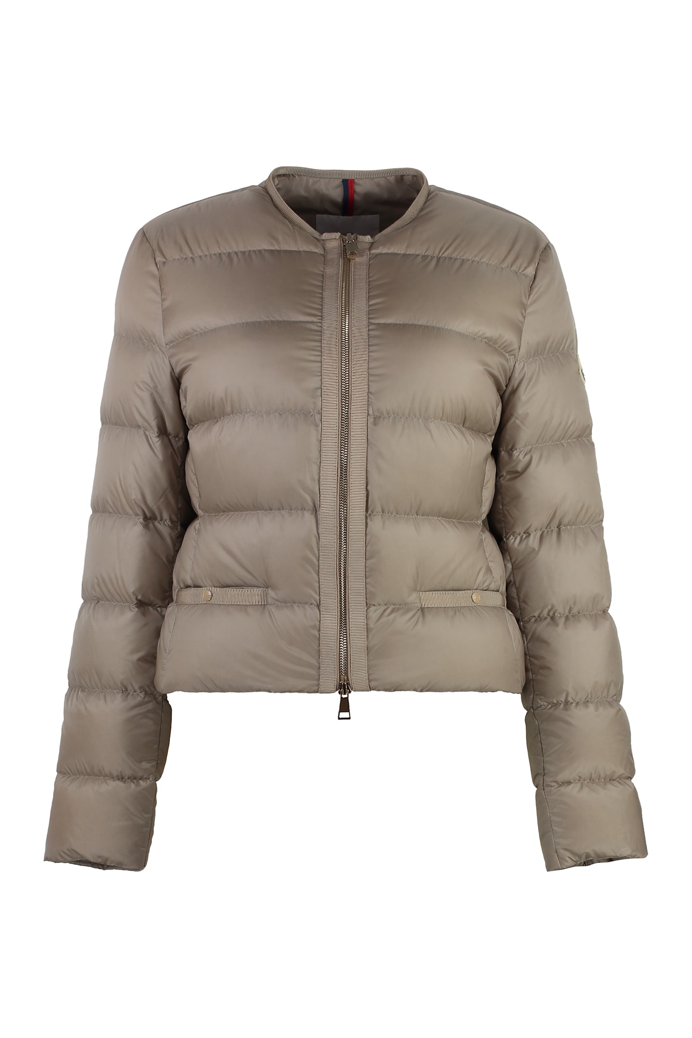 Shop Moncler Laurine Short Down Jacket In Beige