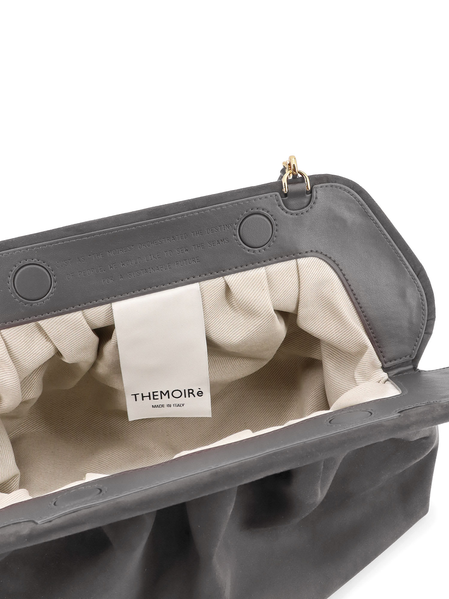 Themoirè Bios Suede Shoulder Bag In Gray