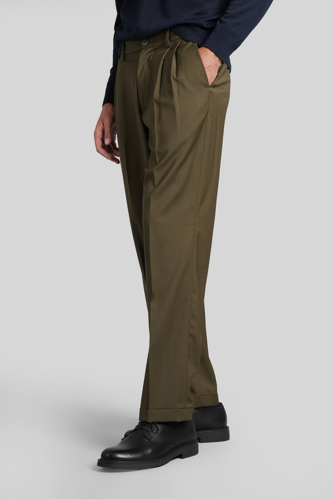 Barena Venezia Drapier Pants In Green Wool In Green