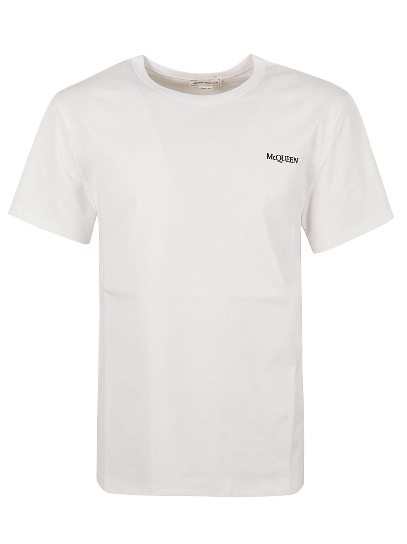Alexander Mcqueen Chest Logo Regular T-shirt In White/black