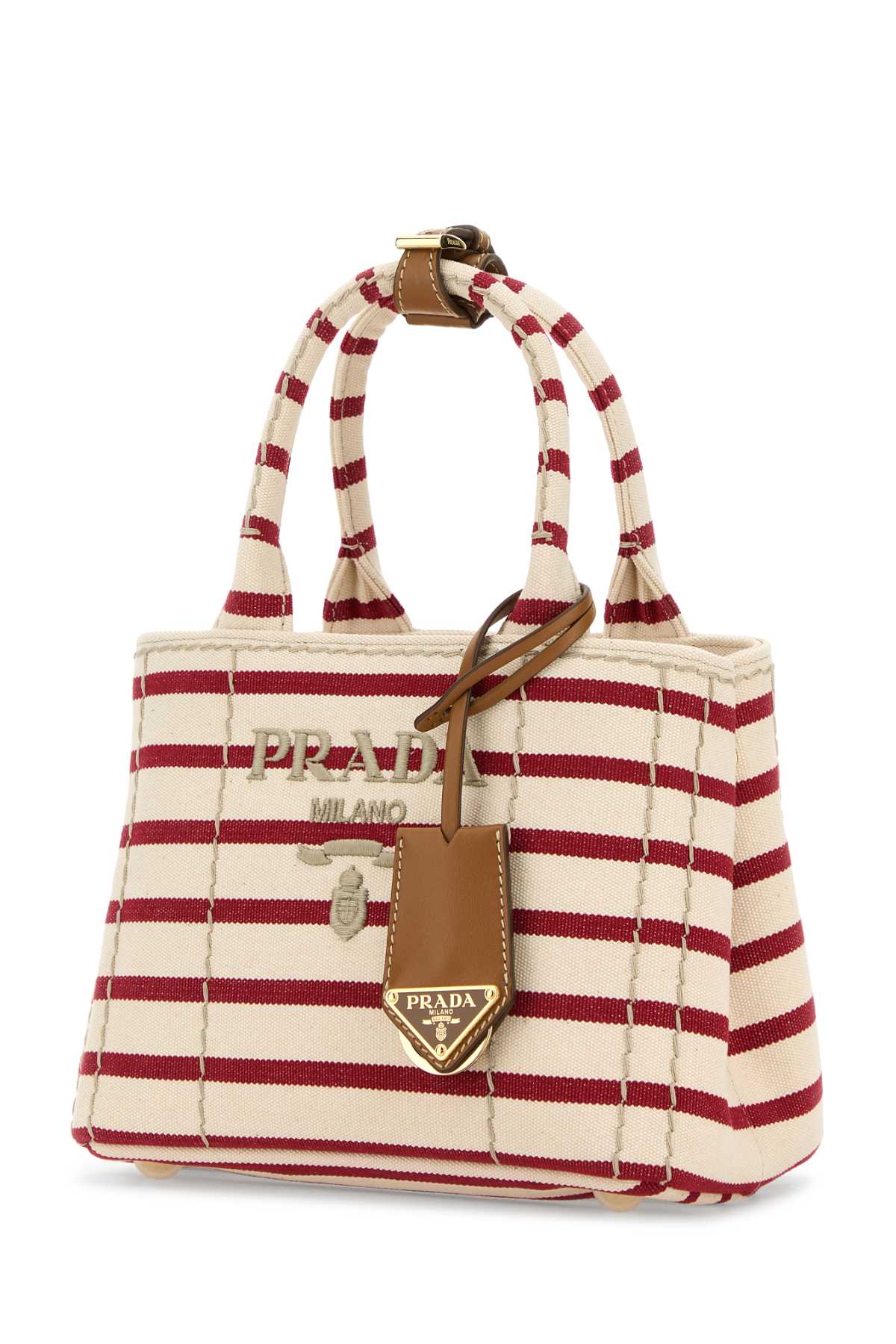 Prada Mini Handbag With Striped Design And Handle In Multi