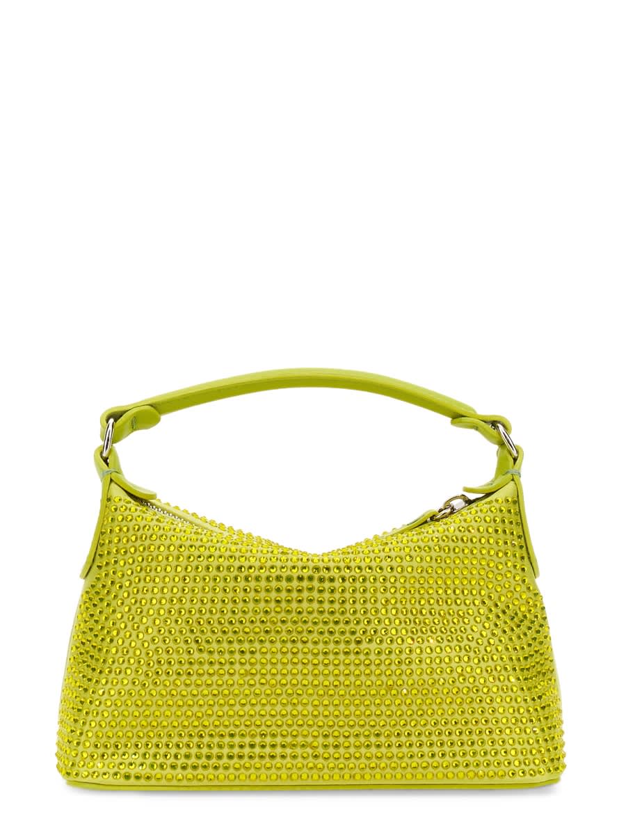 Shop Liu •jo Hobo Rhinestones Bag In Yellow