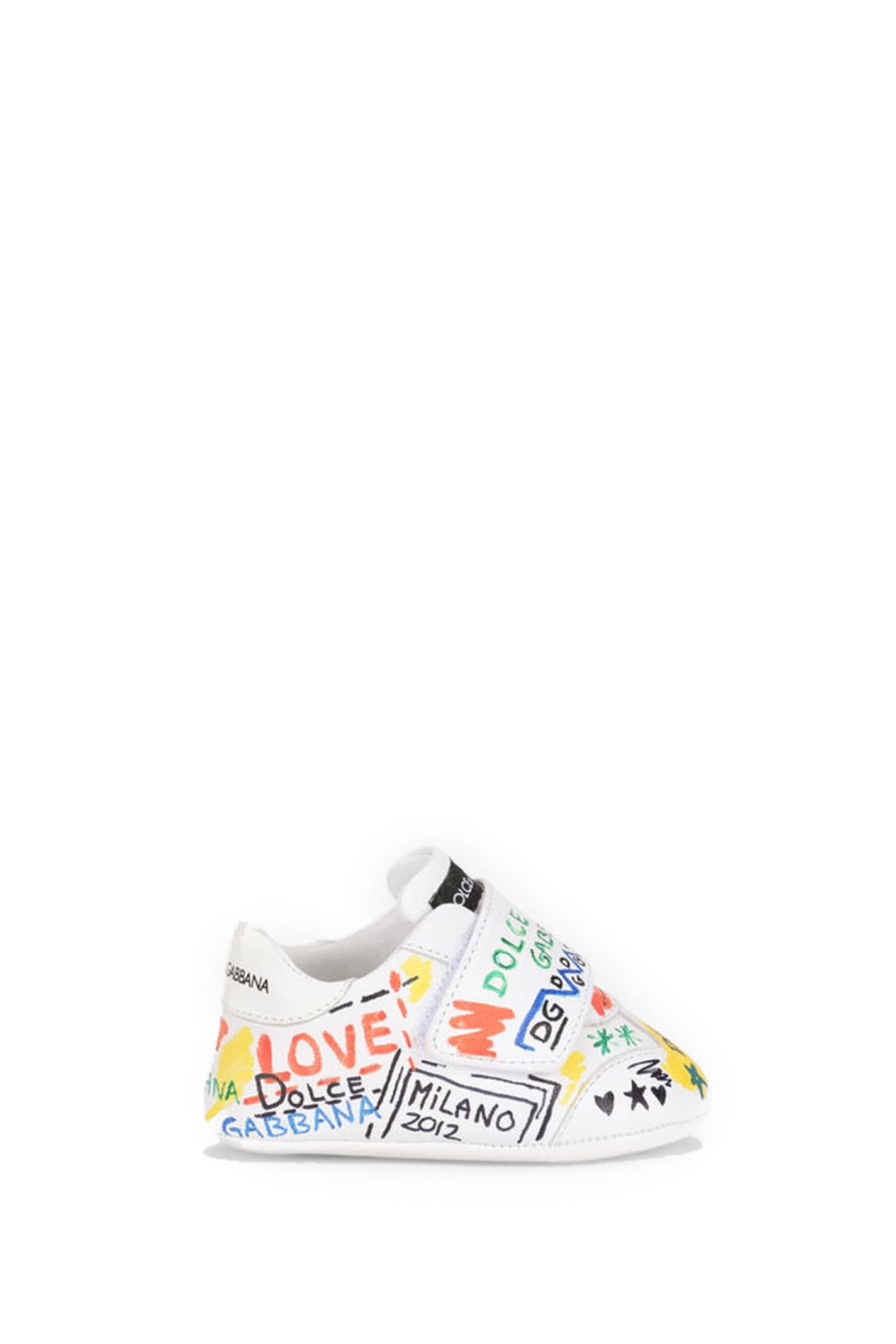 Dolce & Gabbana Strap Sneakers With Written Print