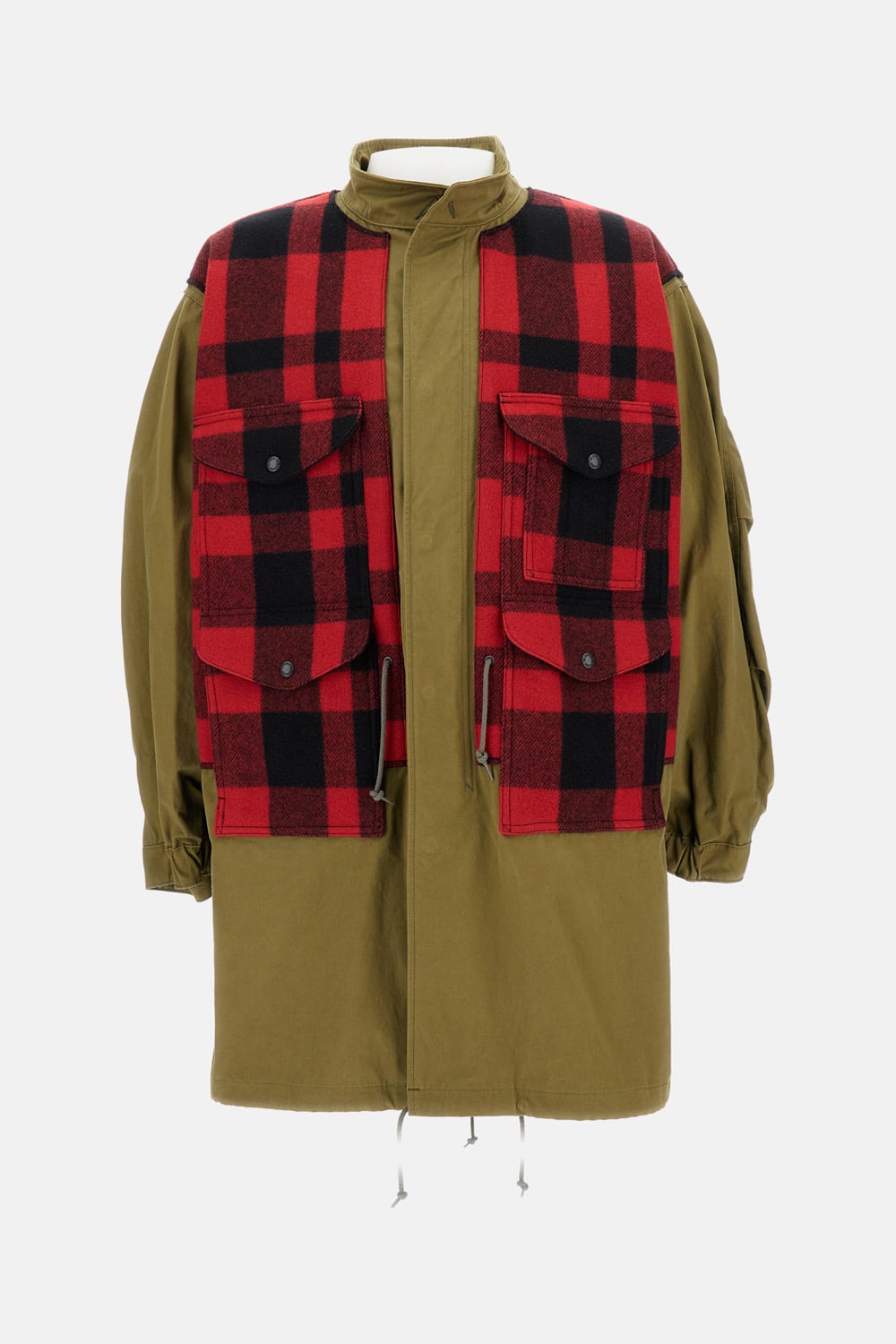 Junya Watanabe Check-pattern Coat In Green