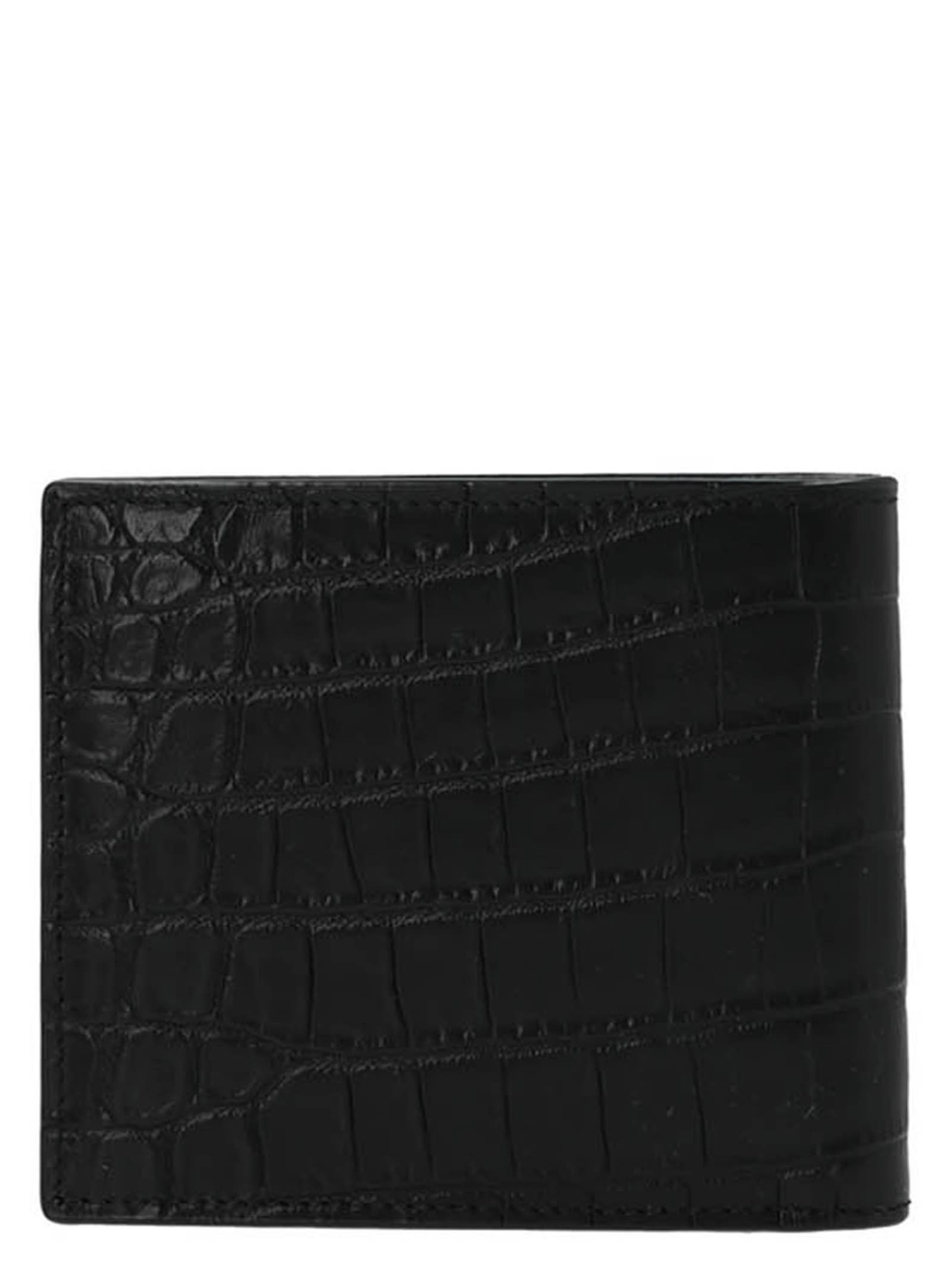 Shop Saint Laurent Monogram East/west Wallet In Black