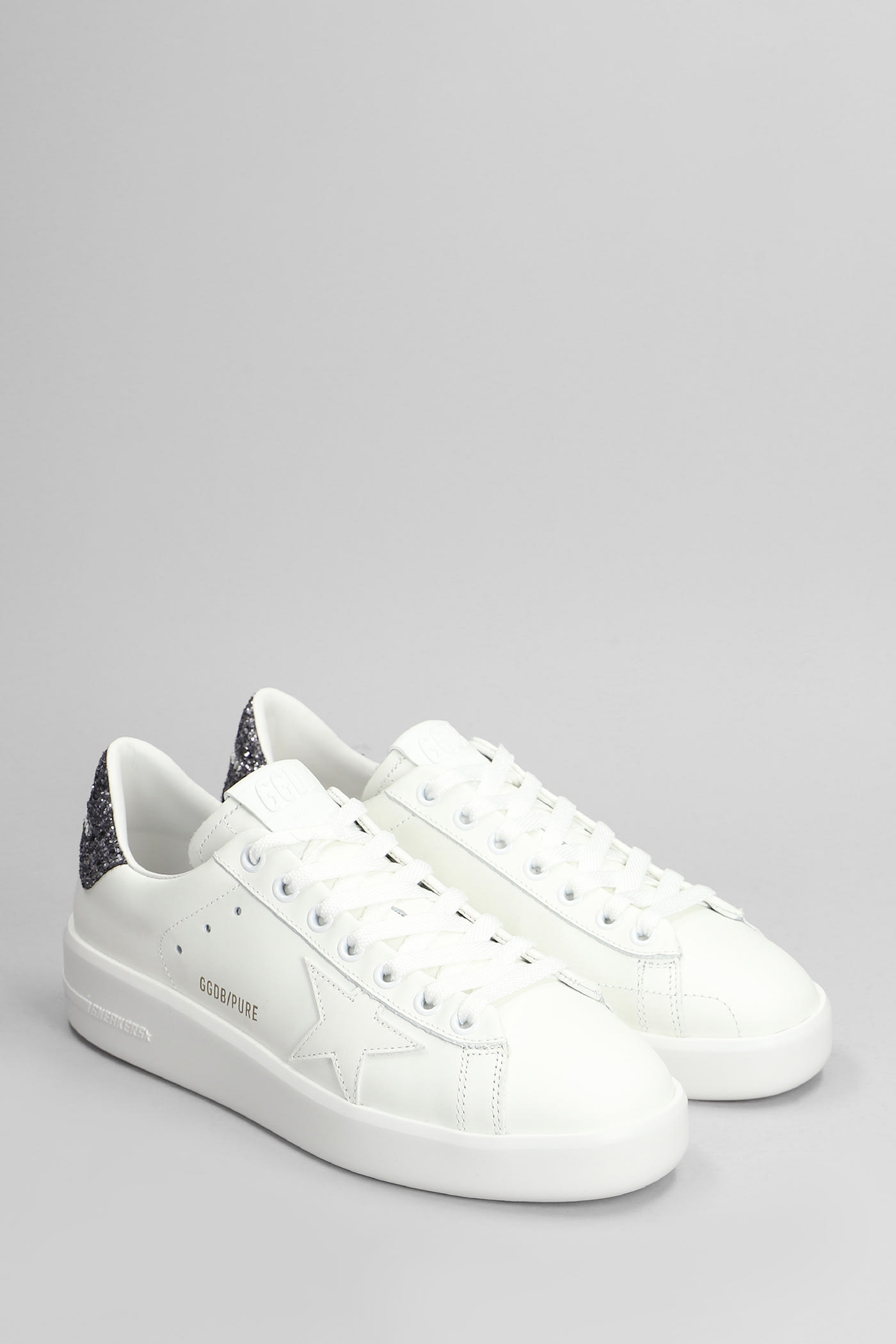 Shop Golden Goose Pure Star Sneakers In White Leather