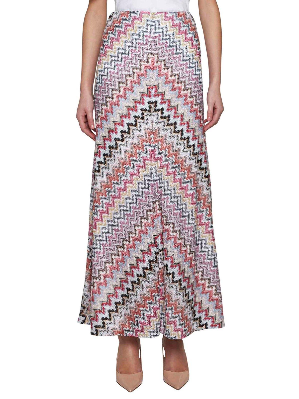 Shop Missoni All-over Patterned Maxi Skirt In Pink