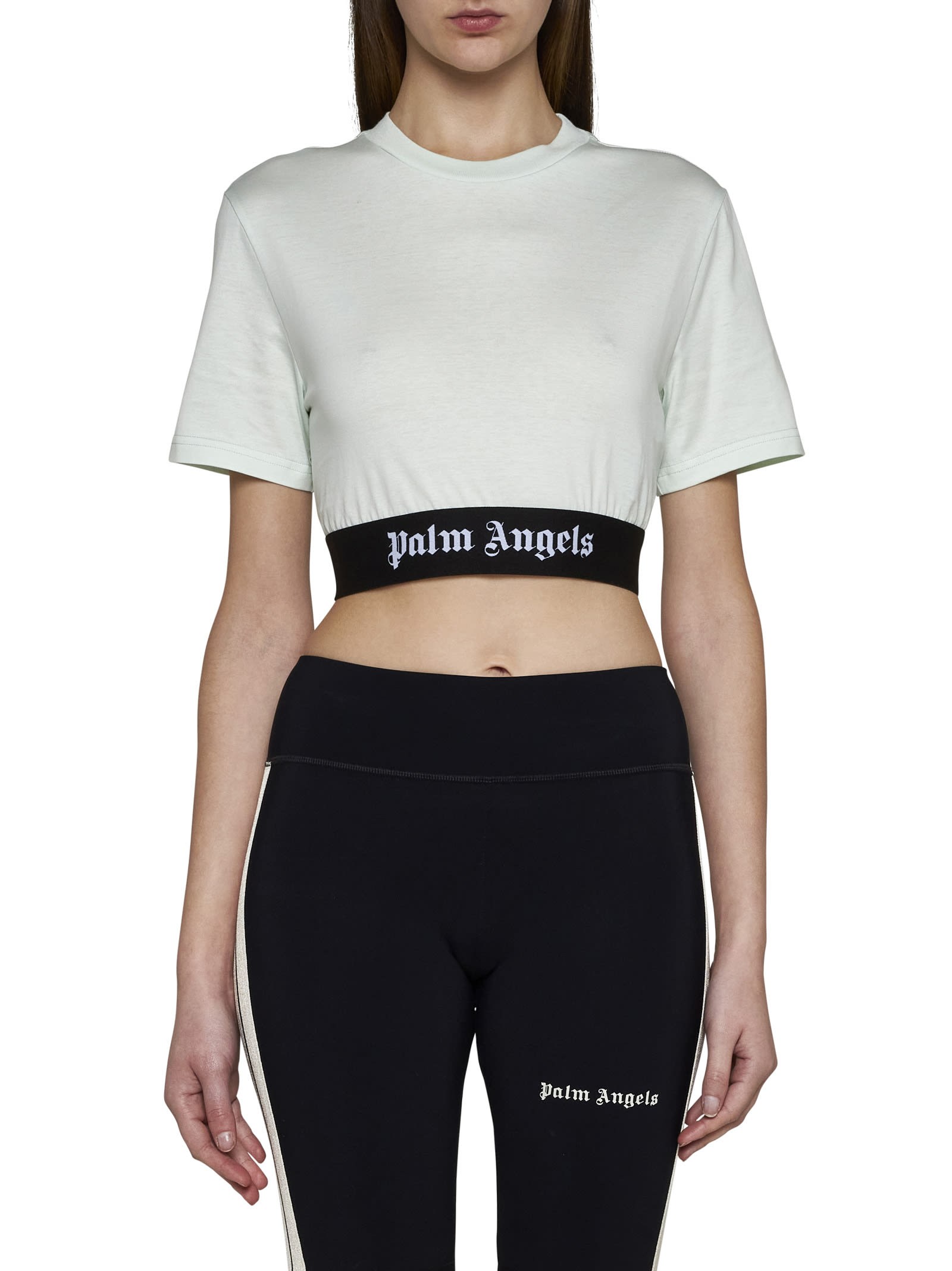 Shop Palm Angels T-shirt In Mint Black