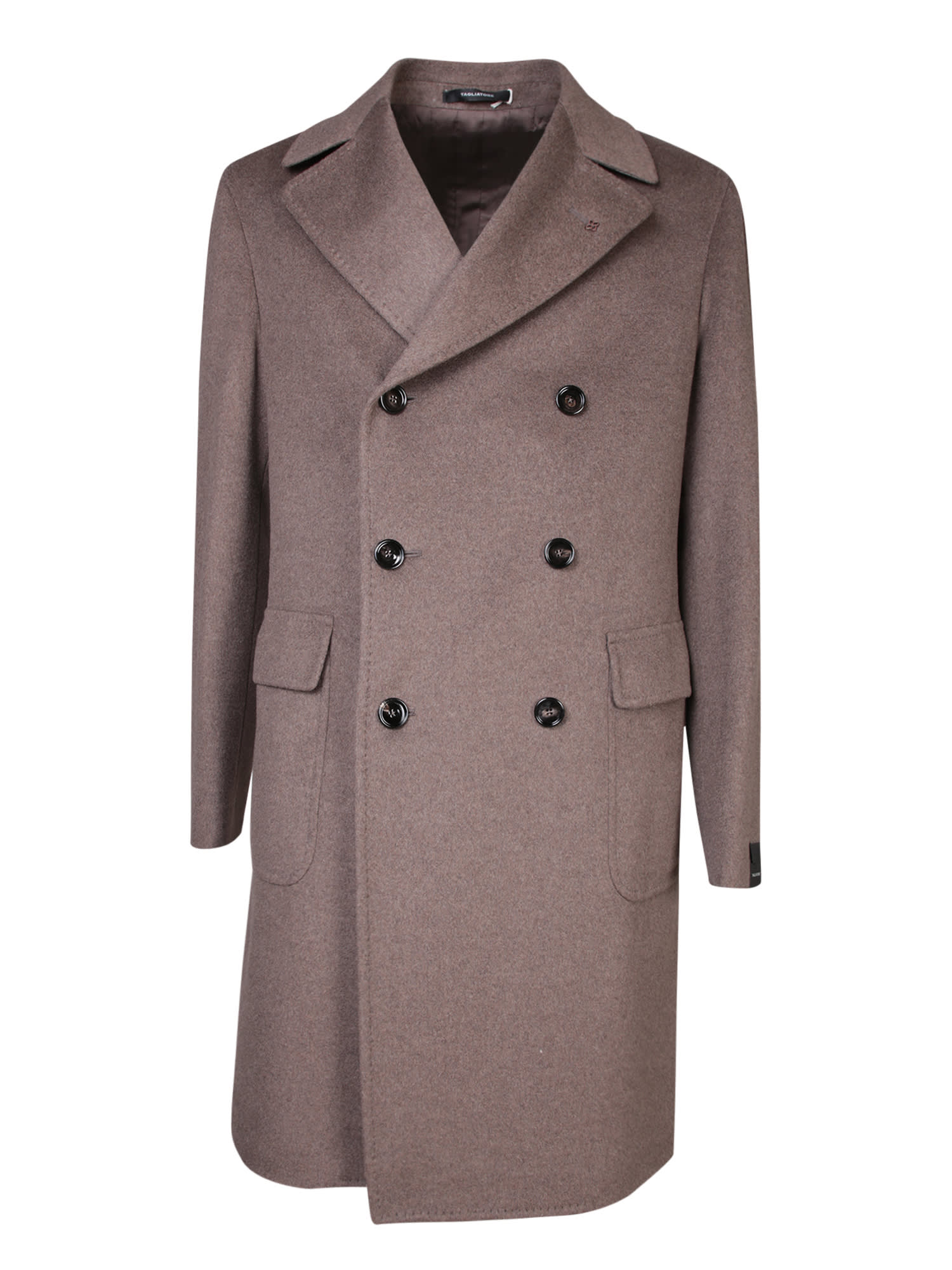 Shop Tagliatore Tortora Cashmere Martingala Coat In Beige