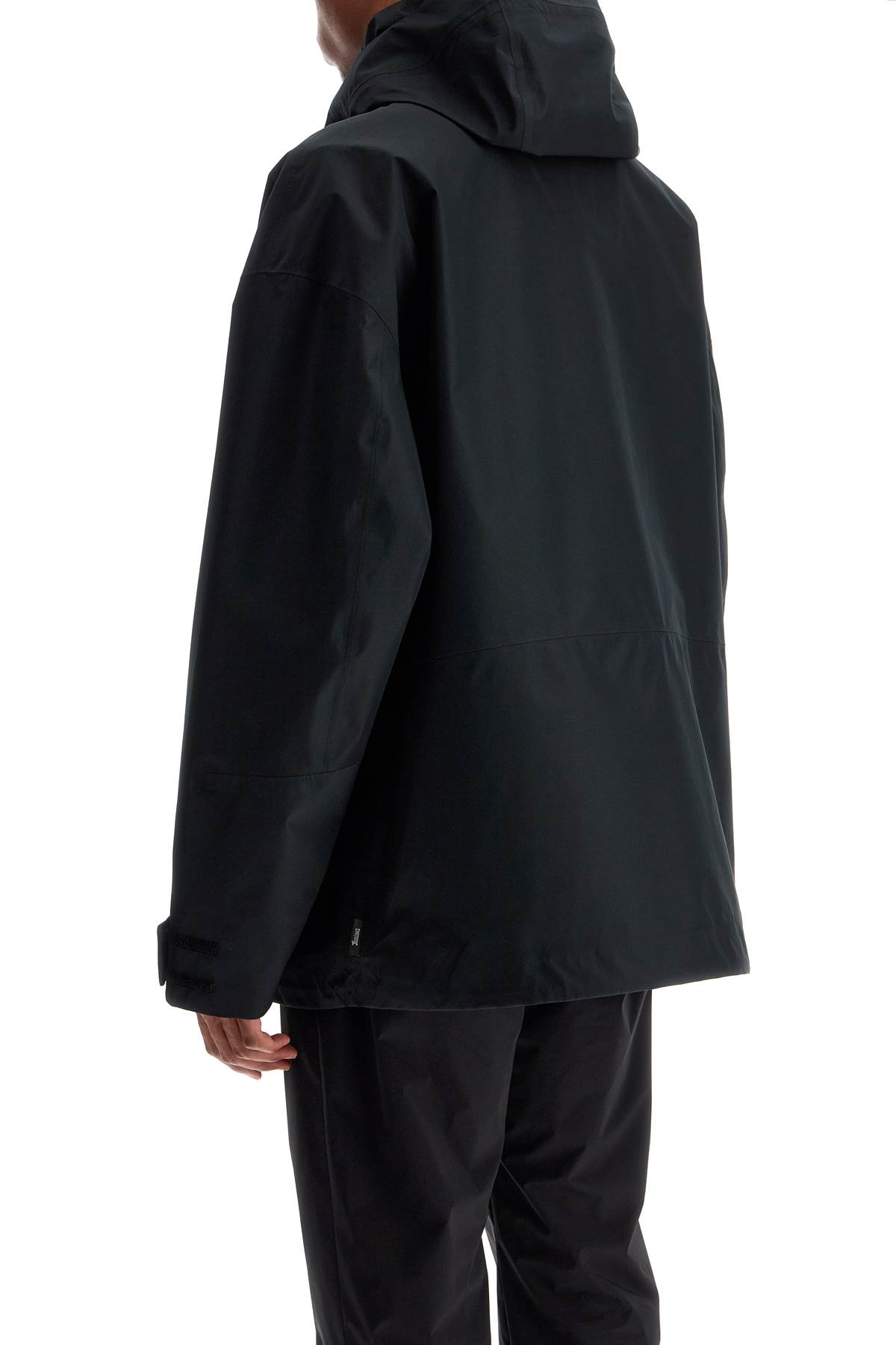 Herno Short Black Waterproof Jacket For Men In Polyester With Hood In Black