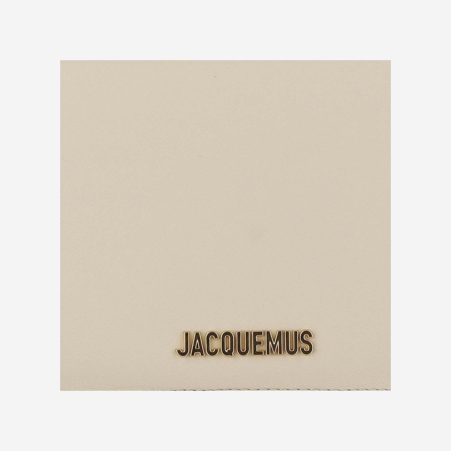 Shop Jacquemus La Pochette Rond Carré In Light Ivory