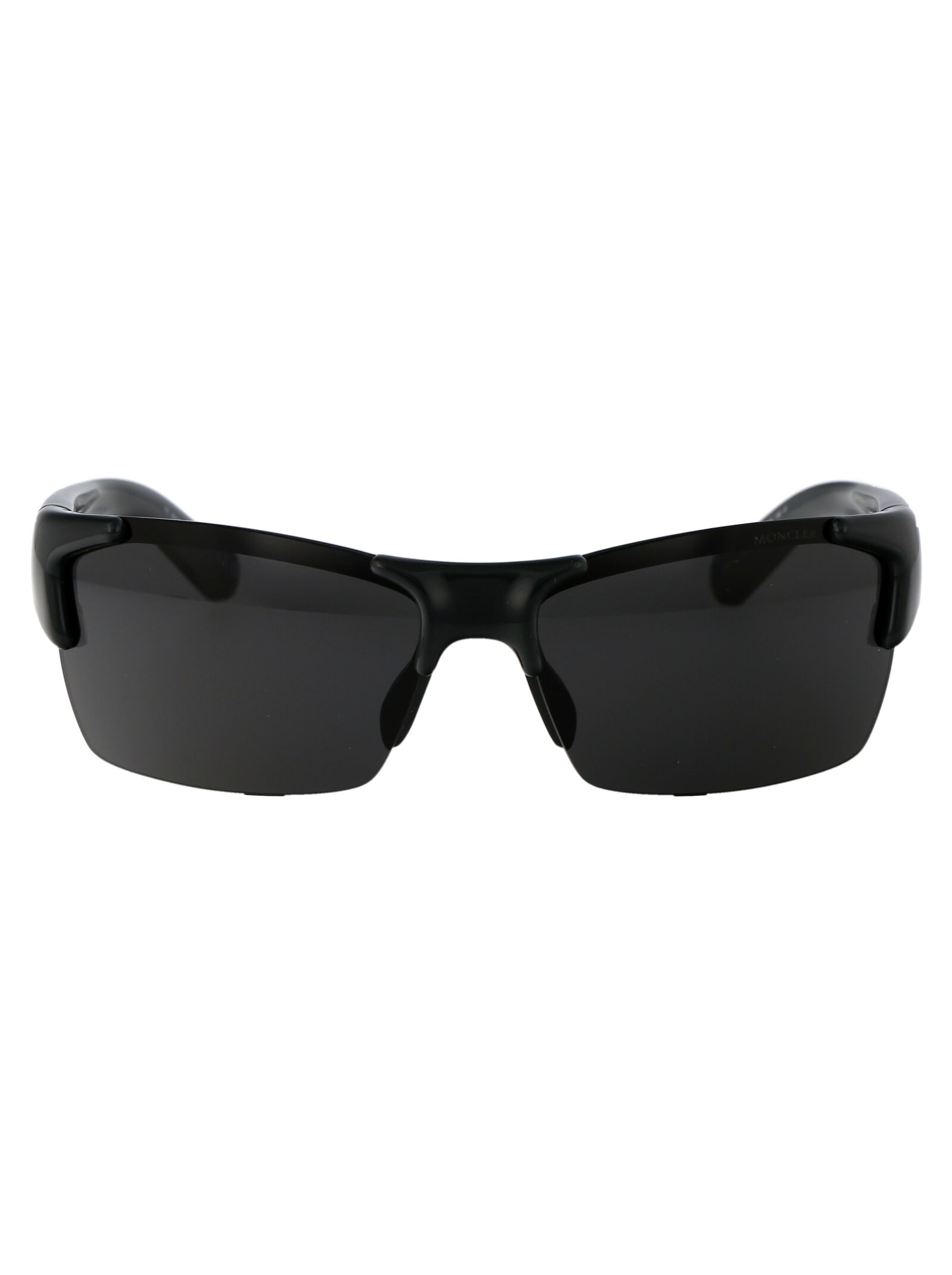 Shop Moncler Ml0282 Sunglasses In 01a Nero Lucido