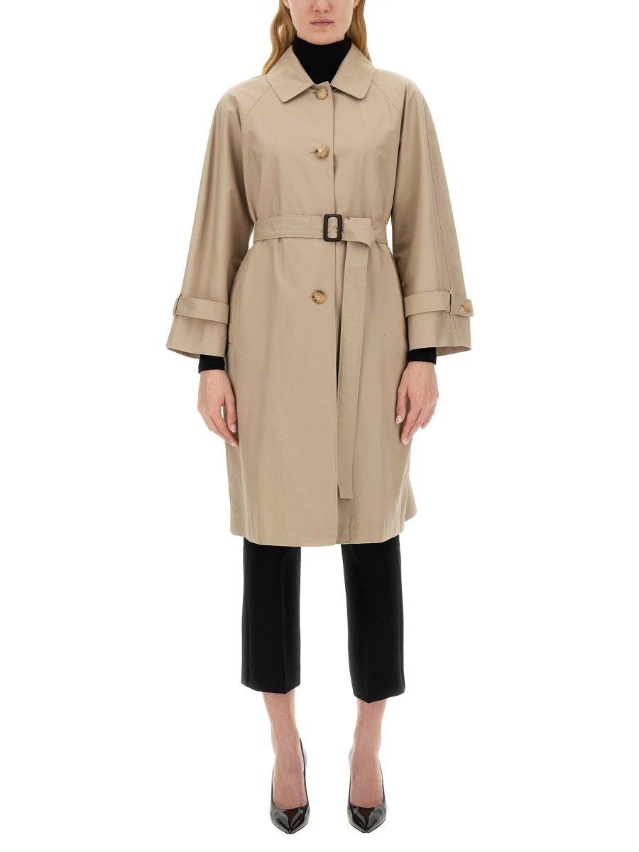 Shop Max Mara The Cube Single-breasted Trench Coat  In Beige