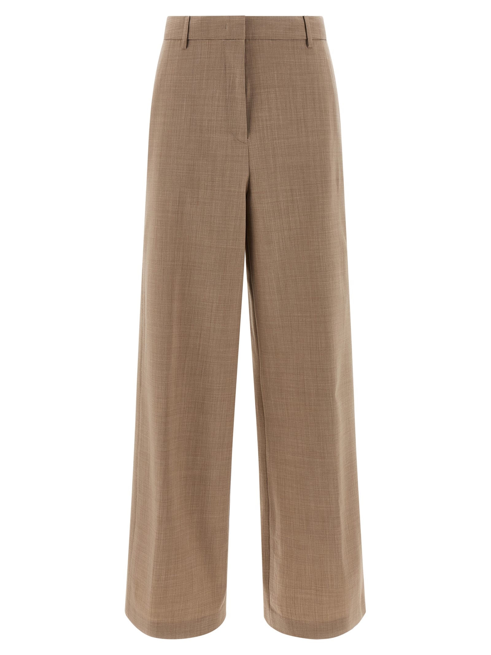 Fabiana Filippi Beige Mlange Wool Pants In Multi